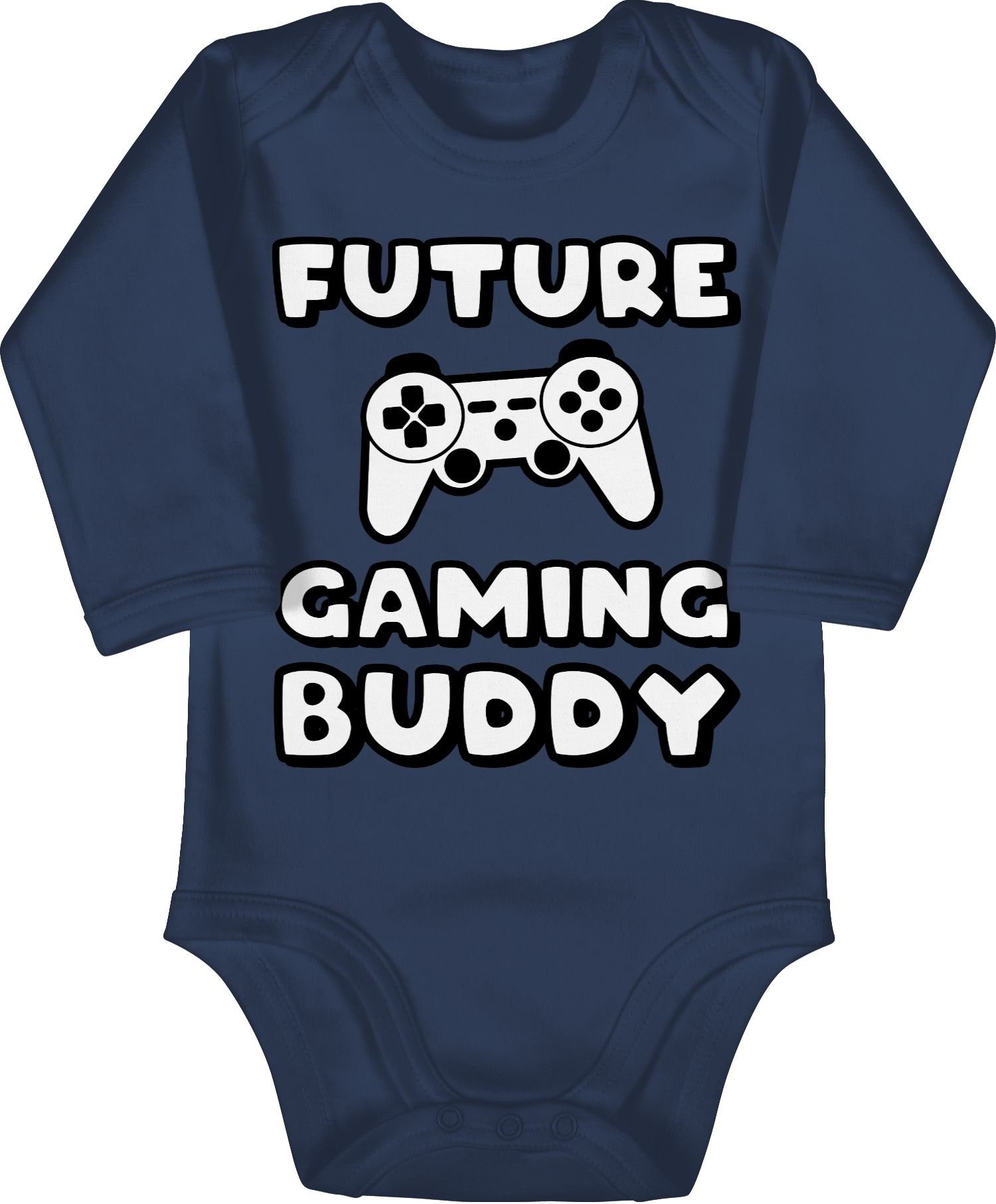 Shirtracer Shirtbody Future Gaming Buddy Sprüche Baby 2 Navy Blau