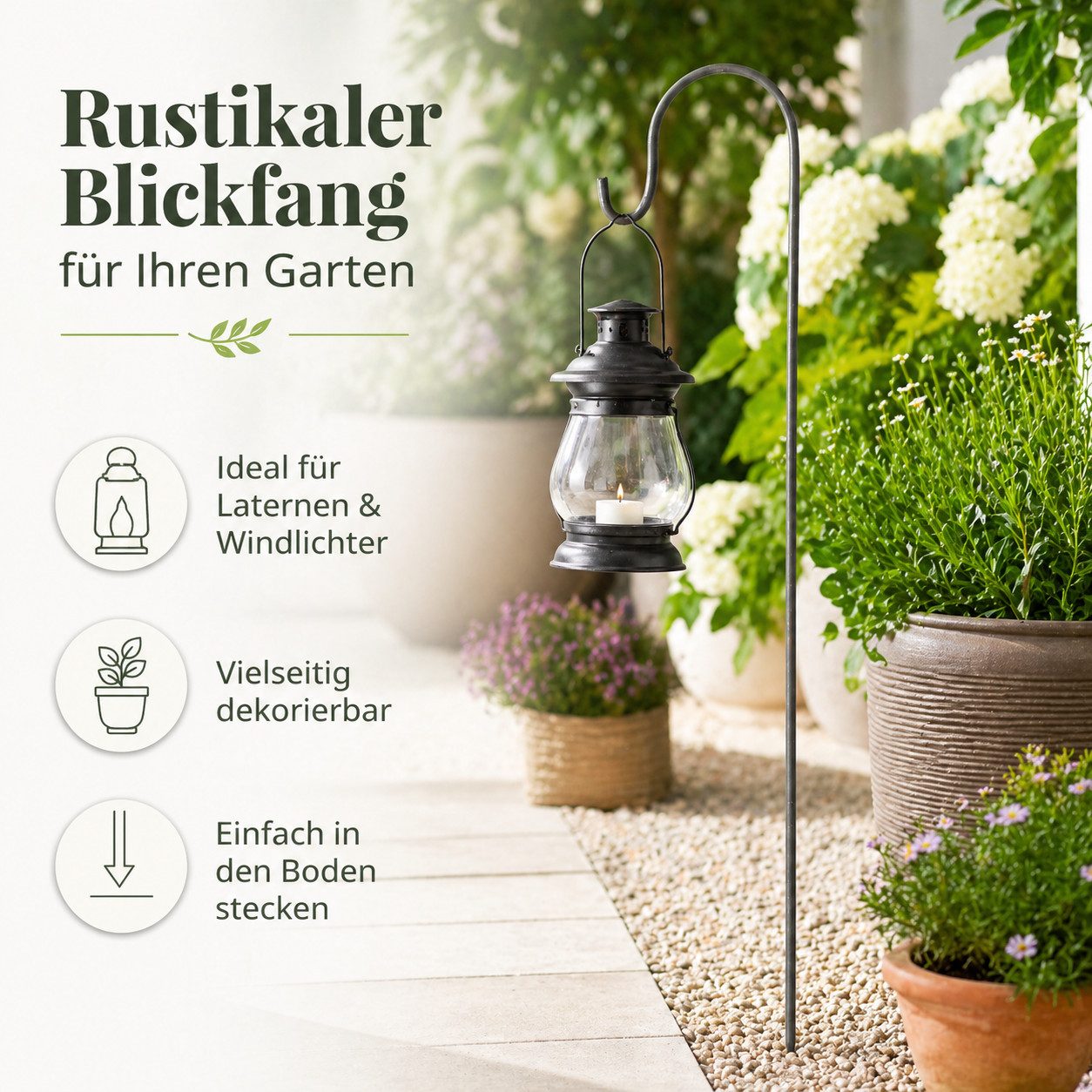 BOLTZE Gartenfigur Boltze Gartenstab, H 85 cm, Eisen, Braun