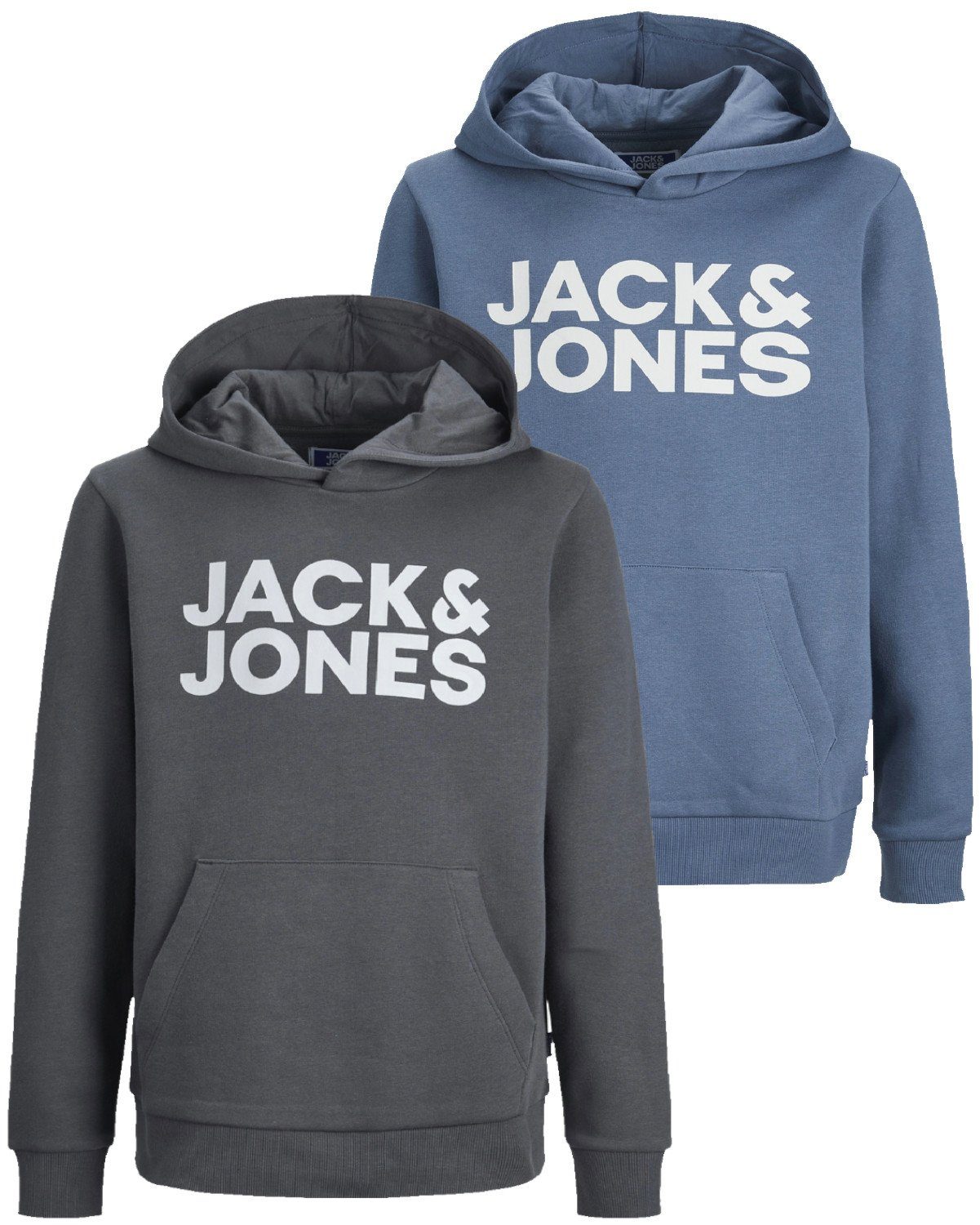 Jack & Jones Junior Kapuzenpullover (Spar Set, Doppelpack) Pullover mit Printaufdruck Doppelpack Mix 19