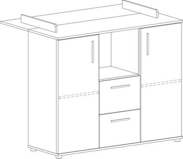 Lüttenhütt Babyzimmer-Komplettset Geert, (Set, 3-St., Kinderbett, Schrank, Wickelkommode), Made in Germany; mit Kinderbett, Schrank und Wickelkommode