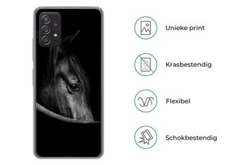 MuchoWow Handyhülle Pferde - Porträt - Schwarz - Tiere, Handyhülle Telefonhülle Samsung Galaxy A33