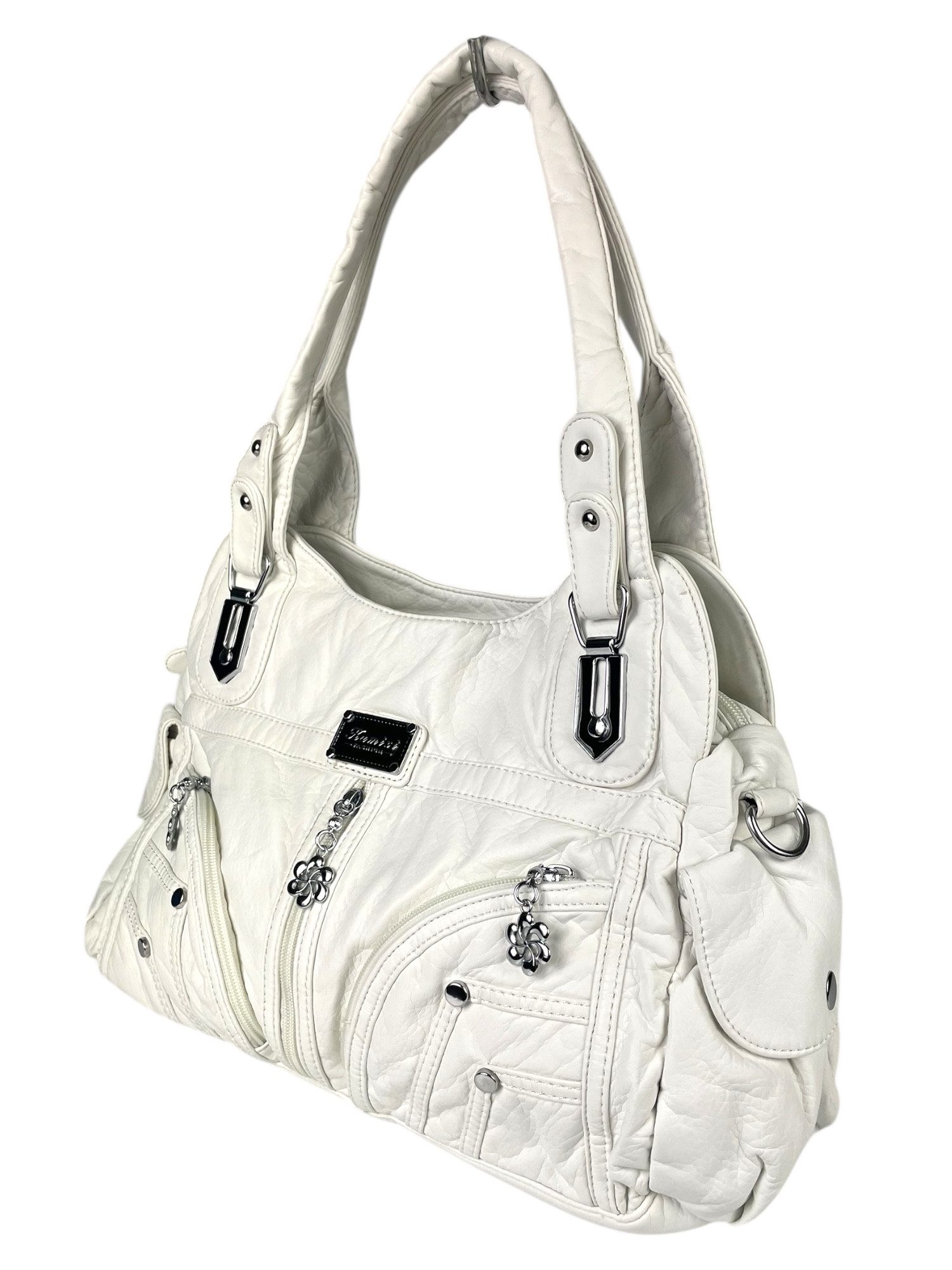 Taschen4life Handtasche Damen Schultertasche AK1821, 2 Hauptfächer, Umhängetasche, viele Fächer, Reißverschluss