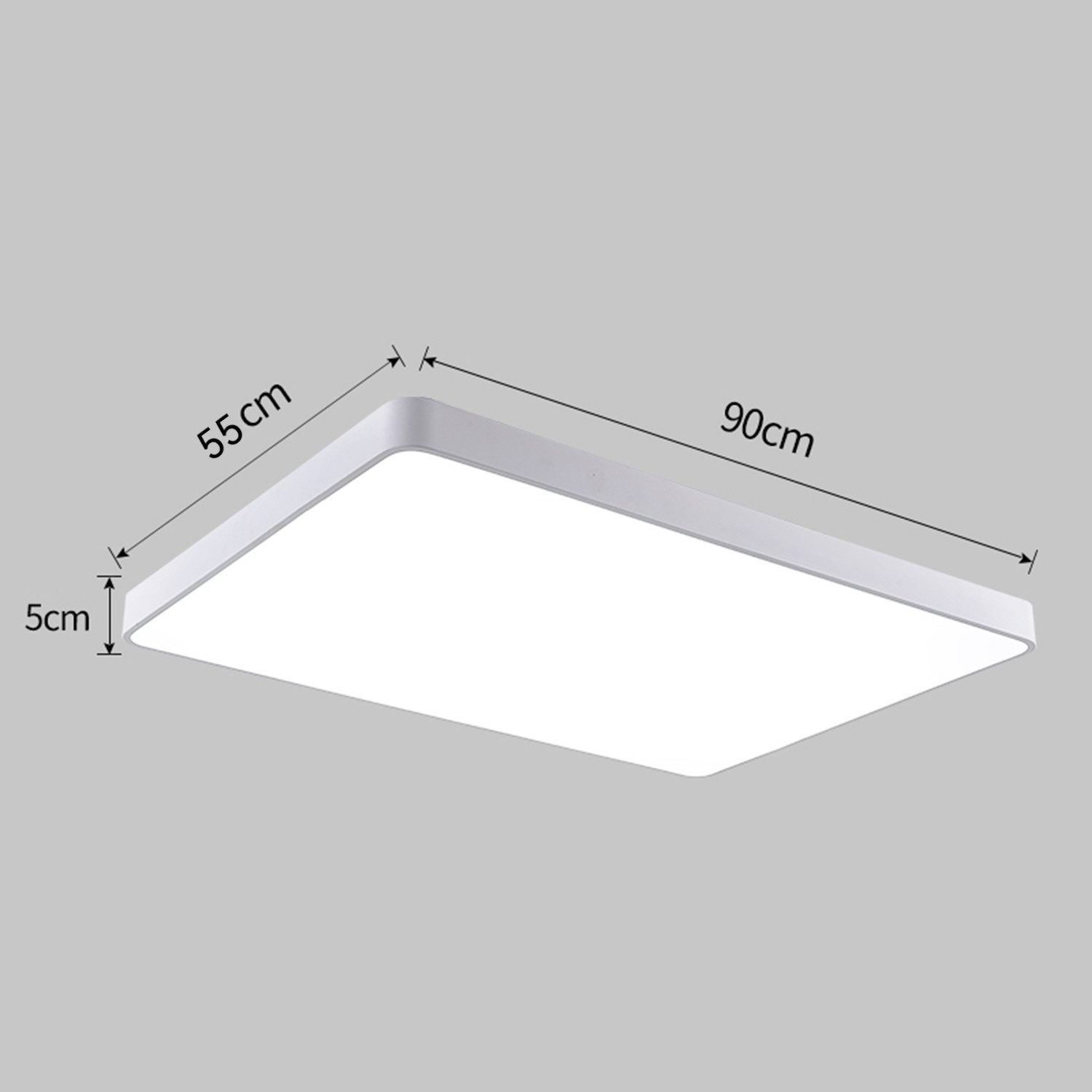 JDONG LED Deckenleuchte dimmbar mit Fernbedienung Rechteckig 65*43/90*55/90*60cm, Deckenlampe 72W /90W, Wohnzimmerlampe Metall Modern Design Lamp für, Wohnzimme – Bild 4 von 5