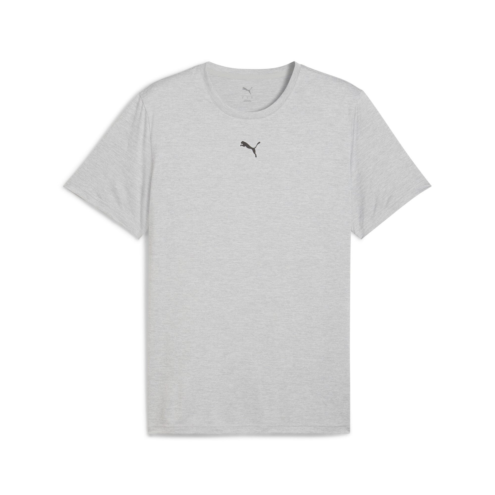 PUMA Trainingsshirt M TAD ESSENTIALS HEATHER CAT TEE (CF SMALL CAT) Basic-T-Shirt, Kurzarm, für Sportmode