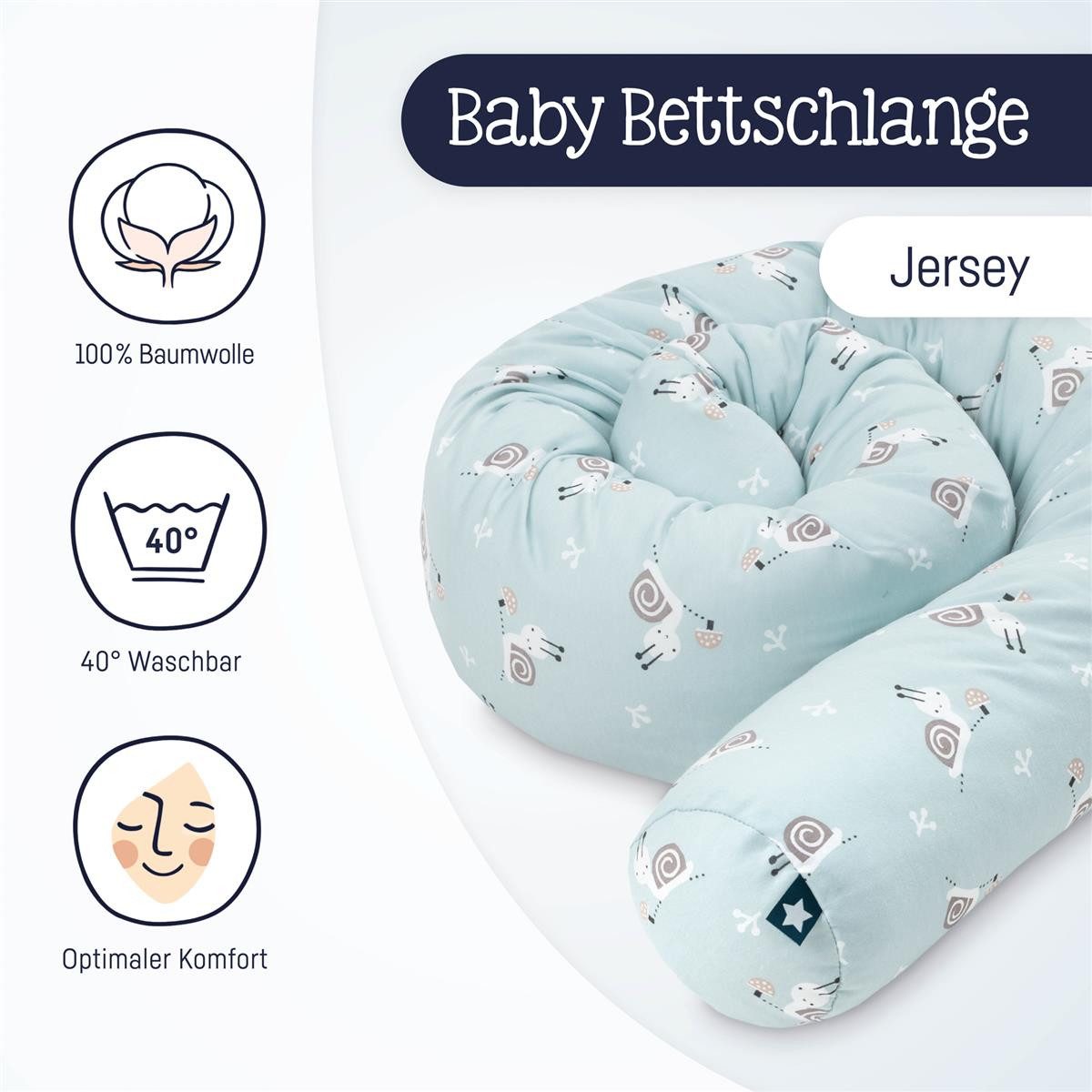 Julius Zöllner Kuschelnest Schnecke Bettschlange Jersey 180, (1-tlg), Babynestchen