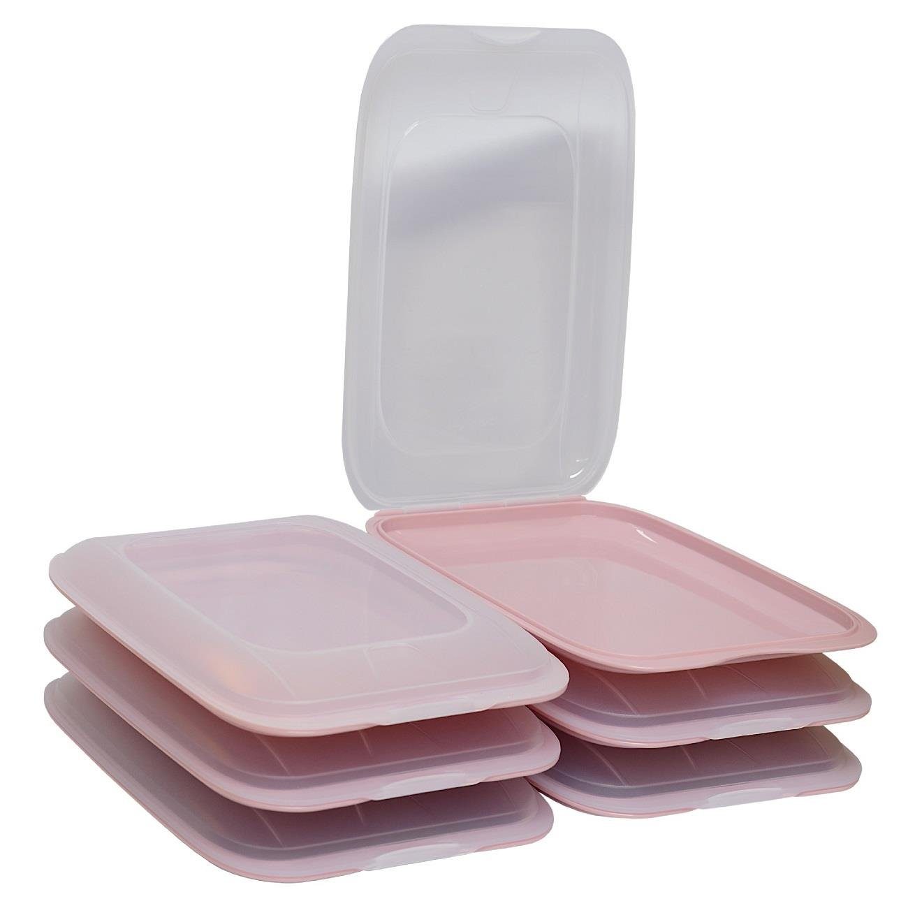 Engelland Frischhaltedose Aufschnittdosen, Kühlschrankbox, Kunststoff, (Vorteils-Set, 6-tlg., mit transparentem Deckel), stapelbar, platzsparend, Ordnung im Kühlschrank, Organizer, Stapelbox