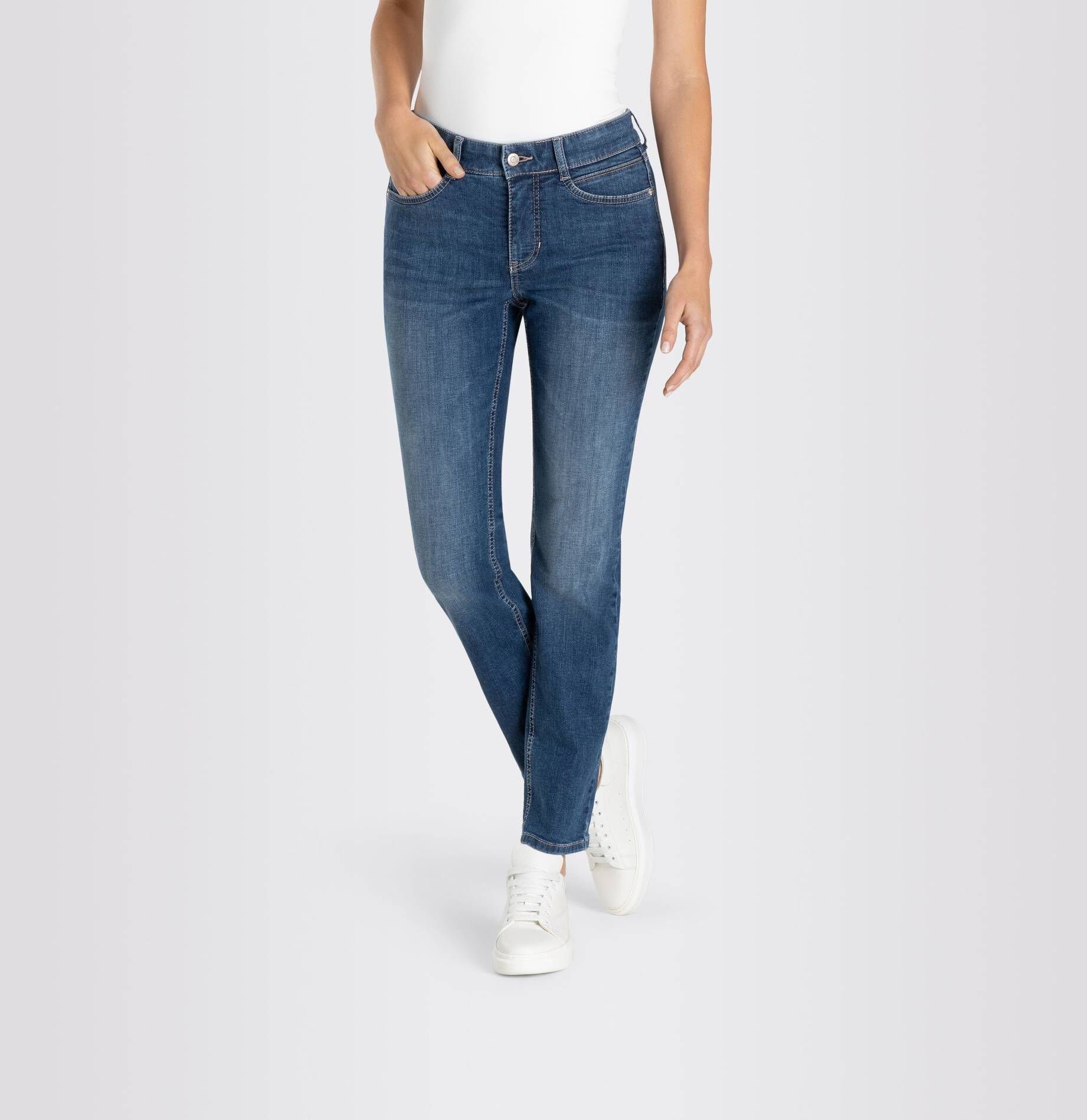 5-Pocket-Jeans Straight ANGELA (1-tlg) stoned blue Damen MAC (81) Fit Jeans