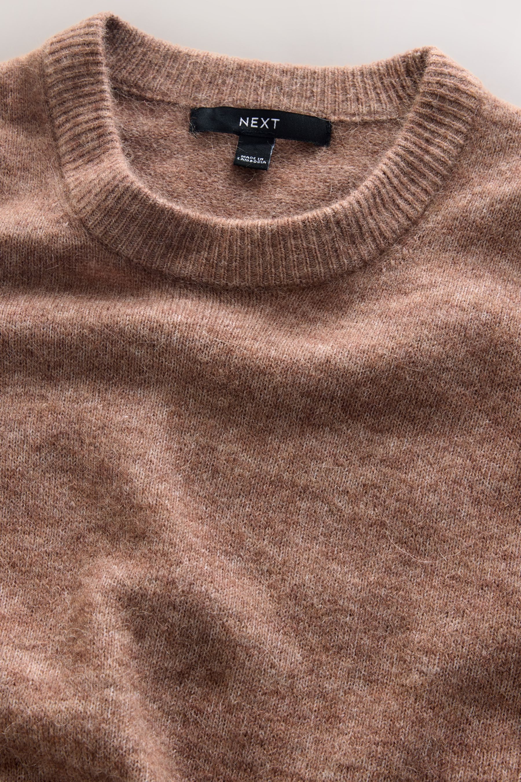 Next Strickpullover Bestickter Rundhalspullover aus Wollgemisch (1-tlg)