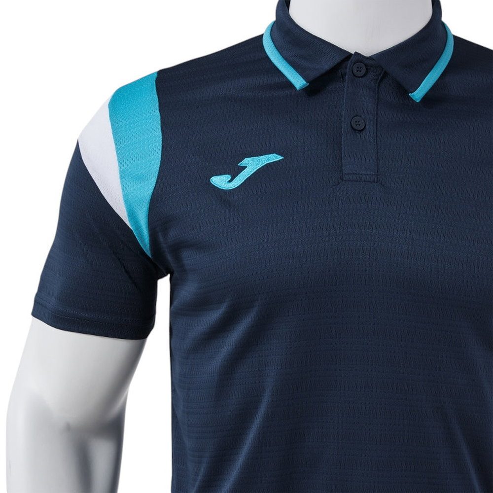 Joma Poloshirt Terra (leicht, atmungsaktiv) dunkelblau/türkisblau Herren