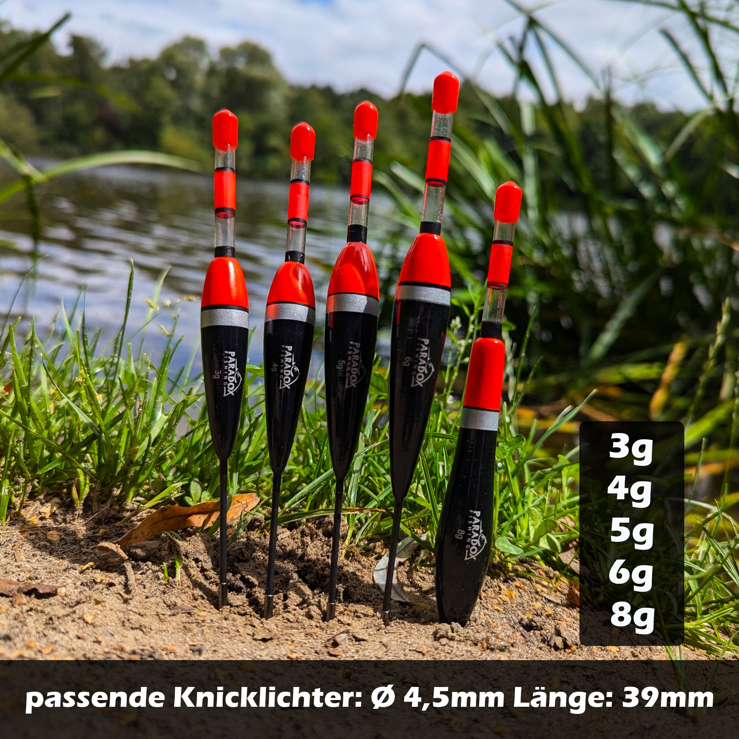 Paradox Fishing Friedfischpose Posen Set mit Gummiperlen und Schrotblei, (5 Waggler 5 Knicklichtposen 120 Gummiperlen 1 Schrotblei Set), Knicklichtposen Waggler
