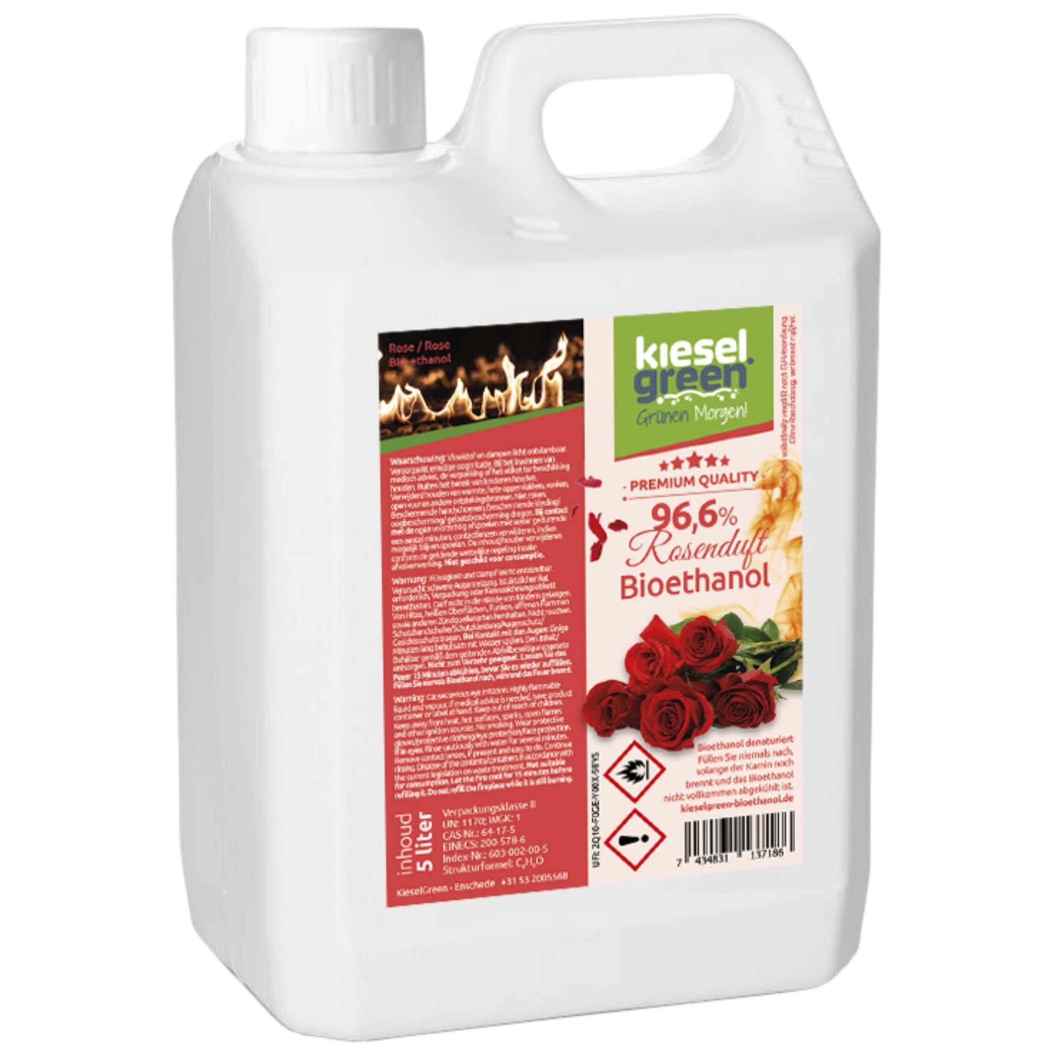 Bioethanol KieselGreen Bioethanol 5/10/25/50 Liter mit Duft für Ethanol-Kamin