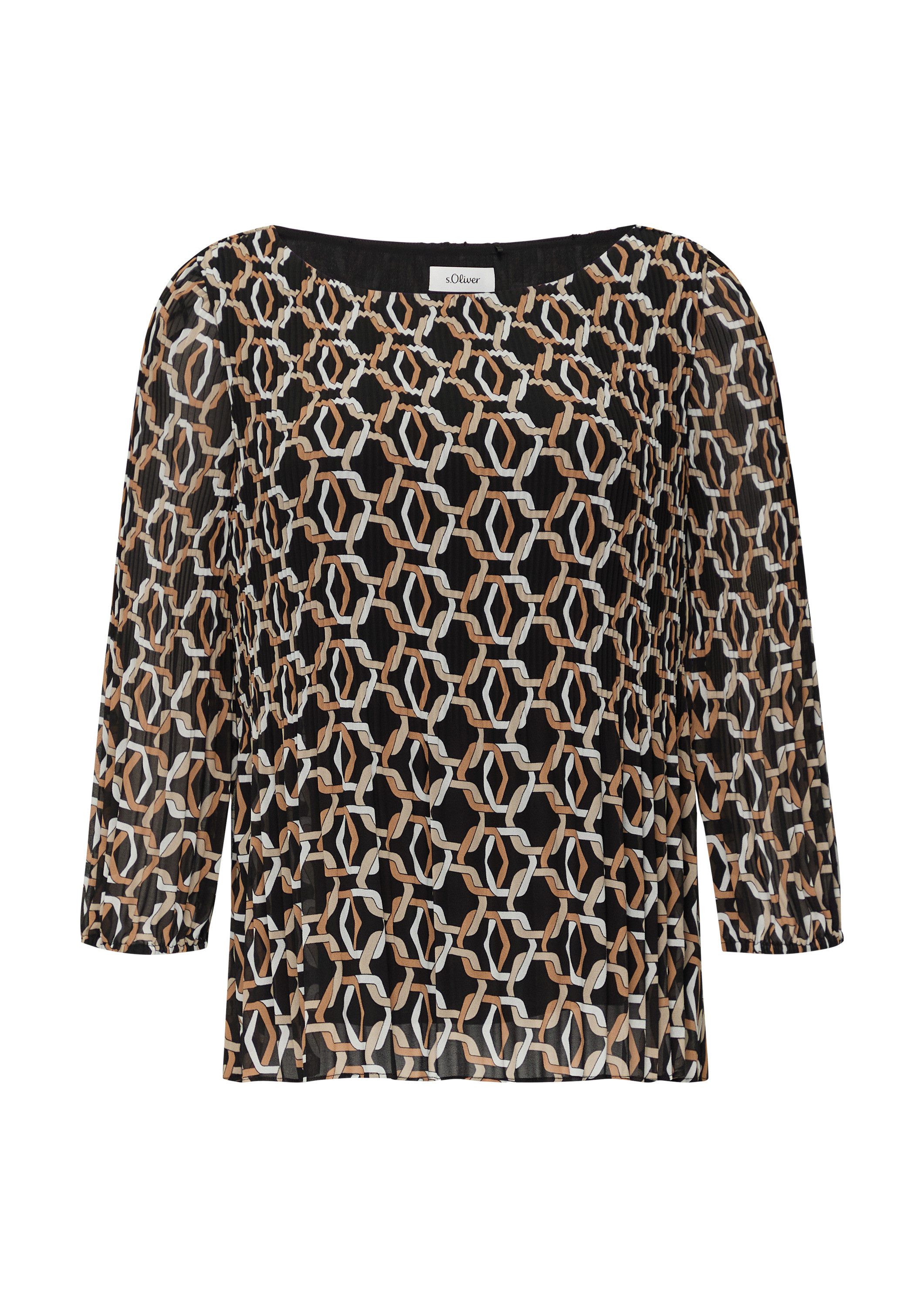 s.Oliver Kurzarmbluse Bluse Chiffonbluse mit 3/4-Arm günstig online kaufen