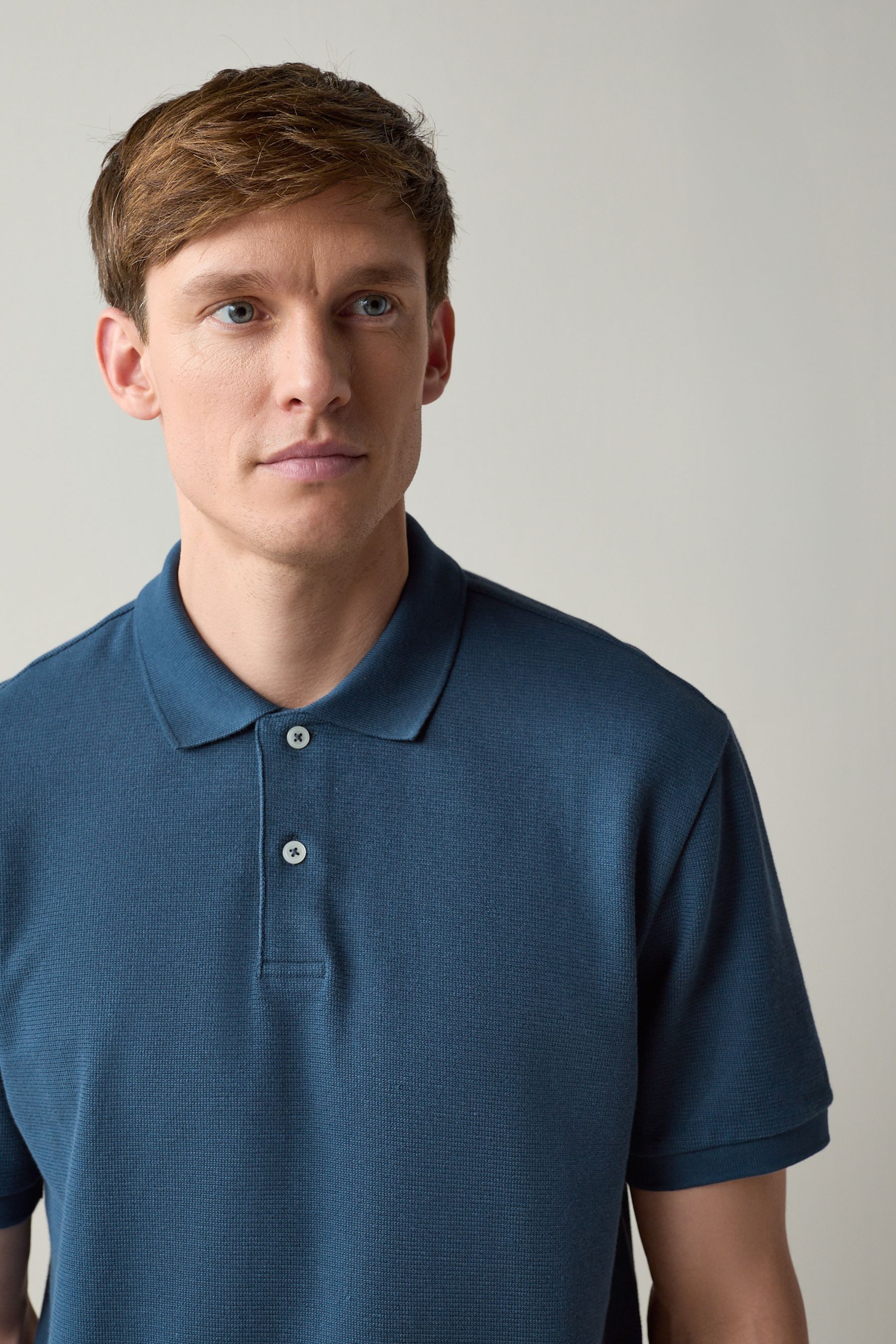 Next Poloshirt Elegantes strukturiertes Polohemd (1-tlg)