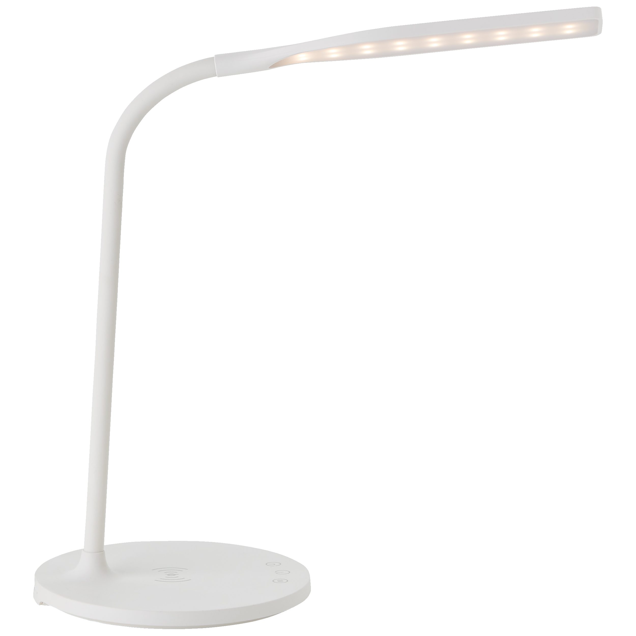 Lightbox Tischleuchte, LED fest integriert, warmweiß - kaltweiß, LED Tischlampe, CCT, Induktionsladeschale, 34 cm, 450 lm