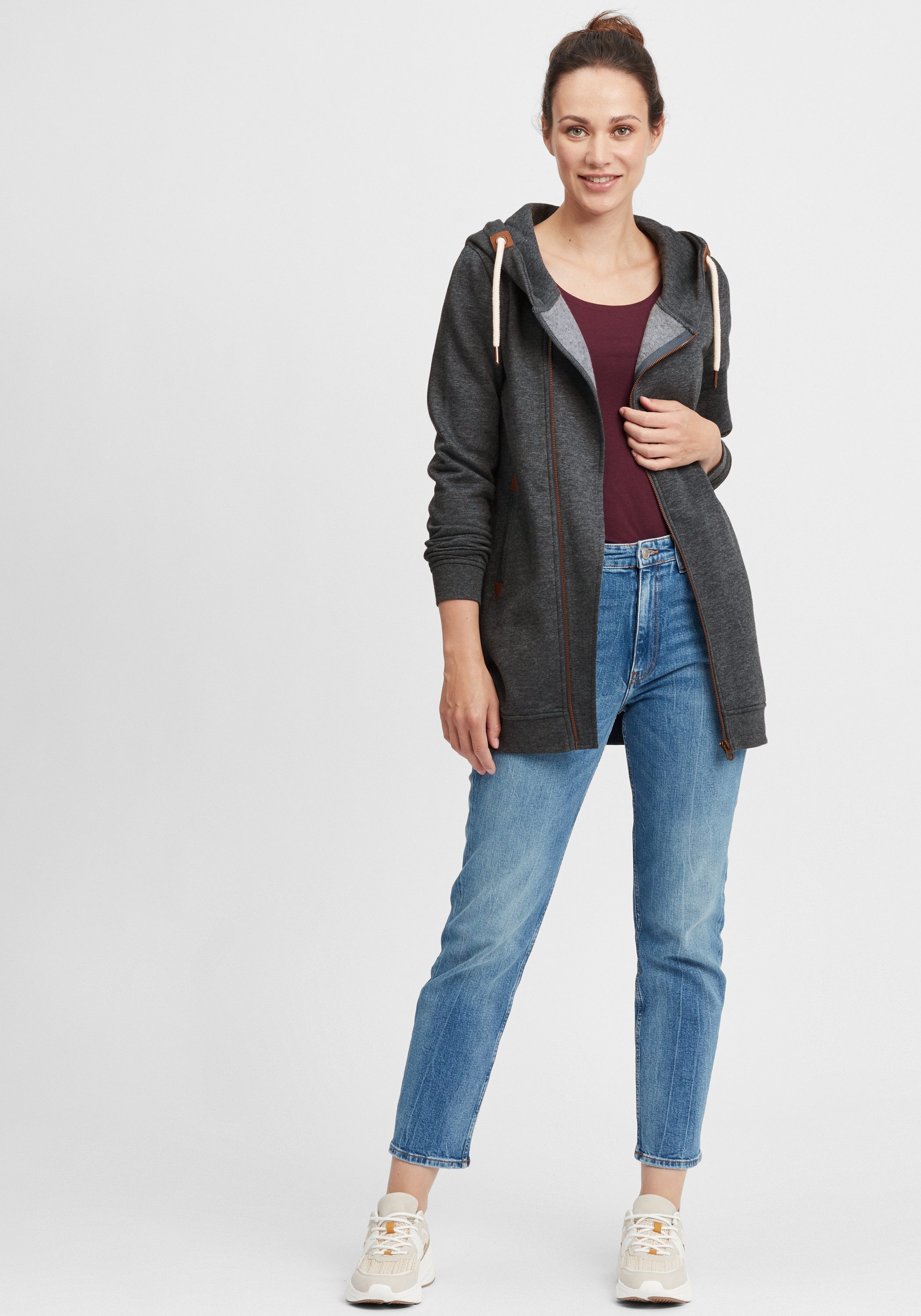 OXMO Kapuzensweatjacke OXVicky Sweat Zip-Hoodie Long Sweatshirtjacke mit as günstig online kaufen