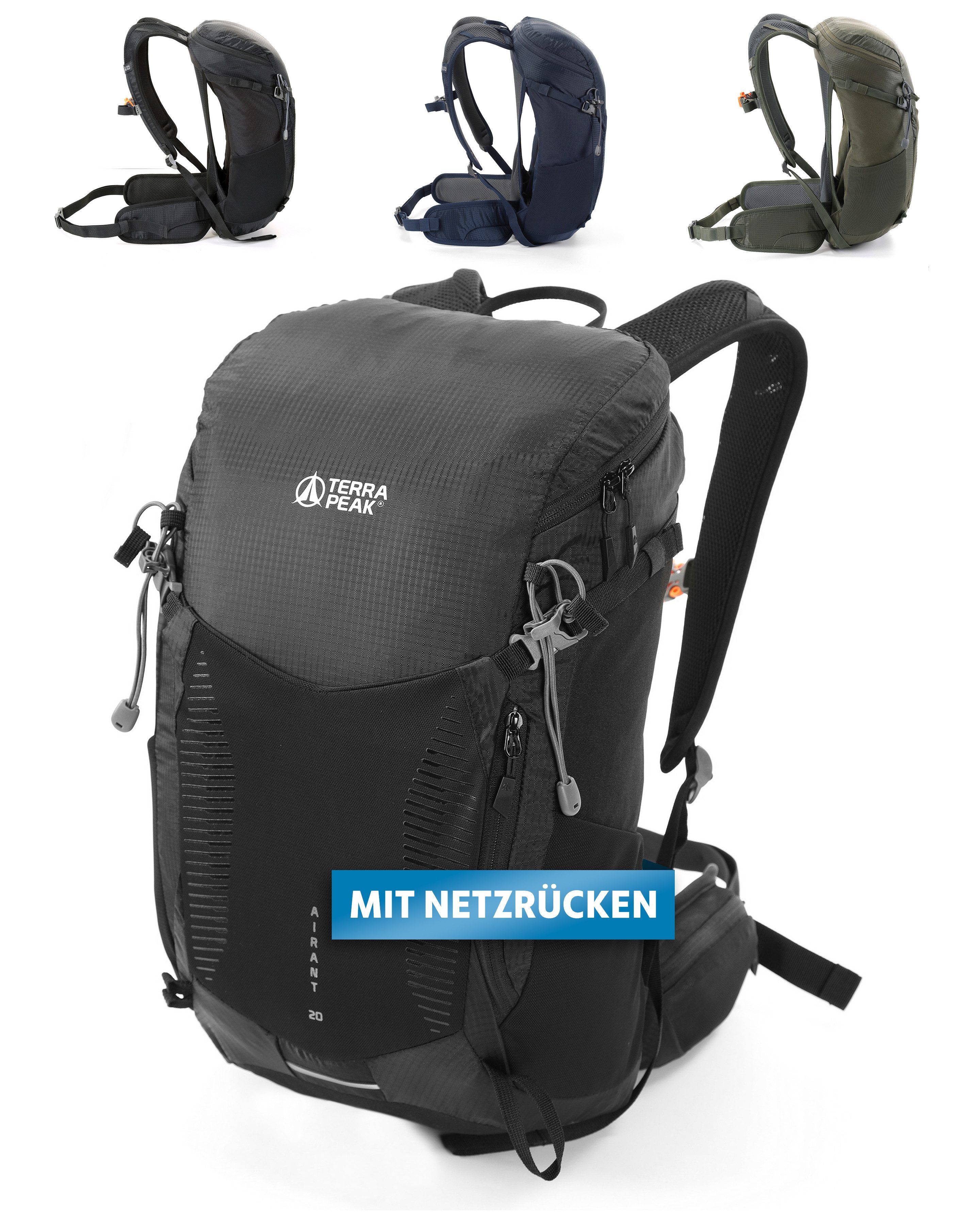 Terra Peak Wanderrucksack Airant 20, Rucksack klein mit belüftetem Netzrück günstig online kaufen