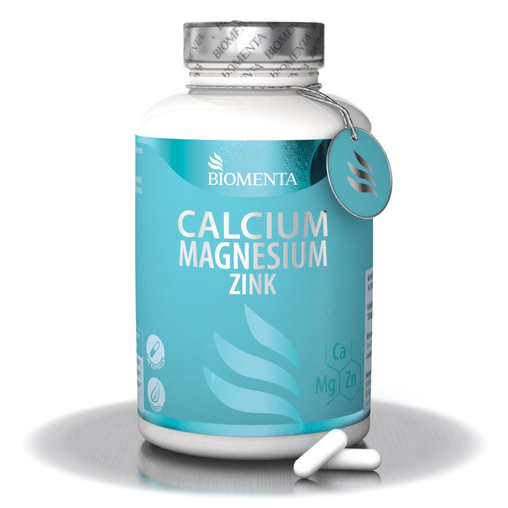 BIOMENTA Calcium + Magnesium + Zink - 180 Multimineralien Kapseln (je 100% NRV) Kapseln, 180 St., 184 g