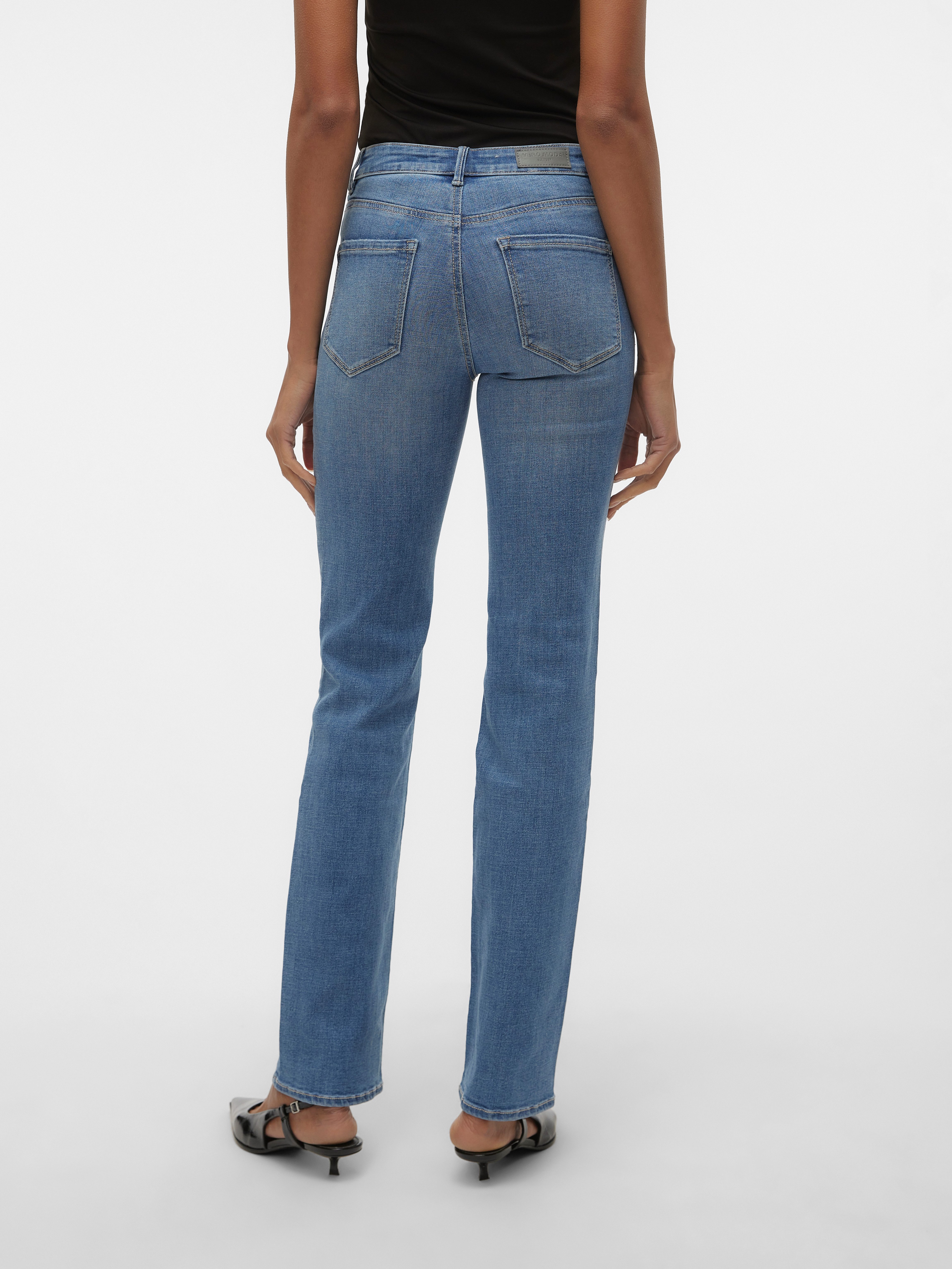 Vero Moda Straight-Jeans VMFLASH MR STRAIGHT JEANS LI347 GA NOOS Baumwollmischung mit Stretch, regular waist, straight fit