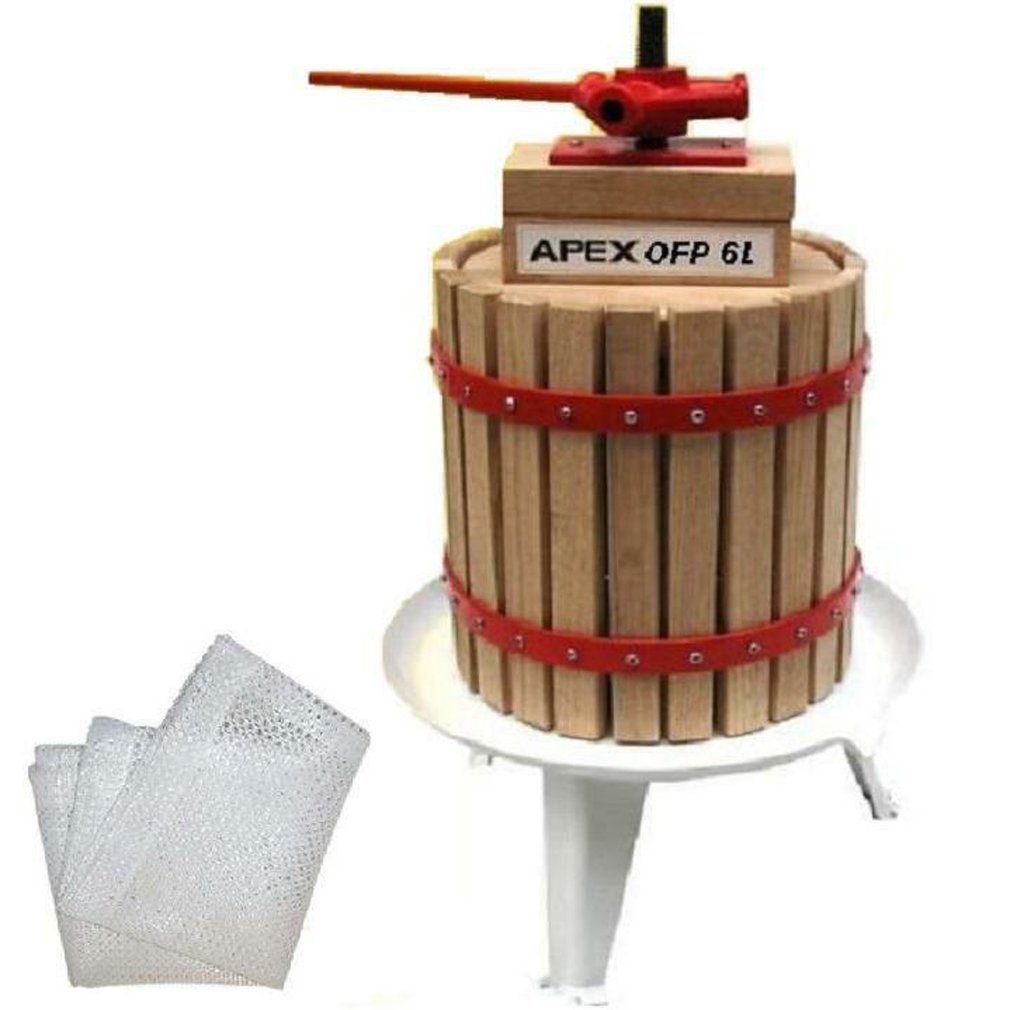 Apex Obstpresse Maischepresse Obstpresse 6L mit 2 x Presstuch Beerenpresse Mostpresse