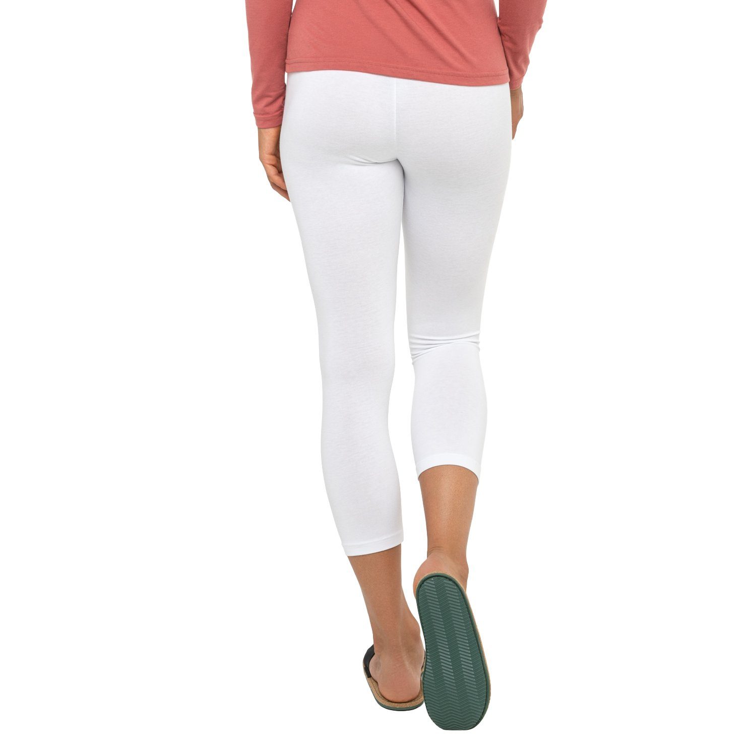 celodoro 3/4-Leggings Damen Leggings (3/4 Capri) Stretch-Jersey Hose aus Baumwolle – Bild 4 von 4