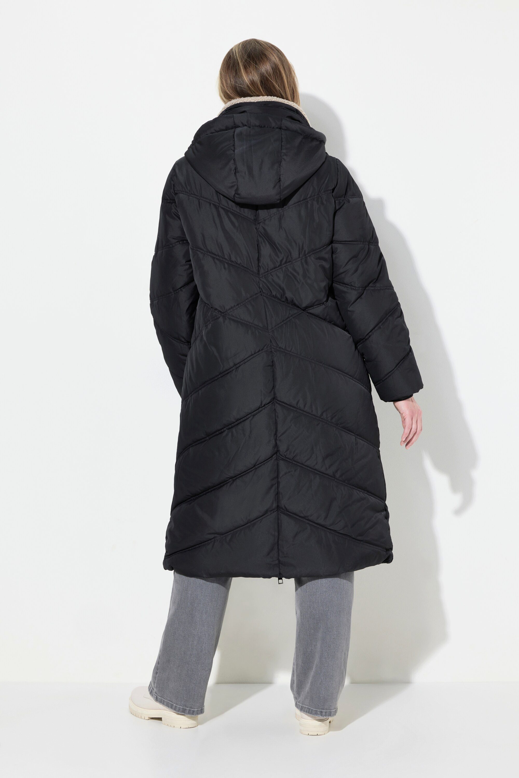 Laurasøn Steppjacke Steppmantel abknöpfbare Kapuze Stehkragen