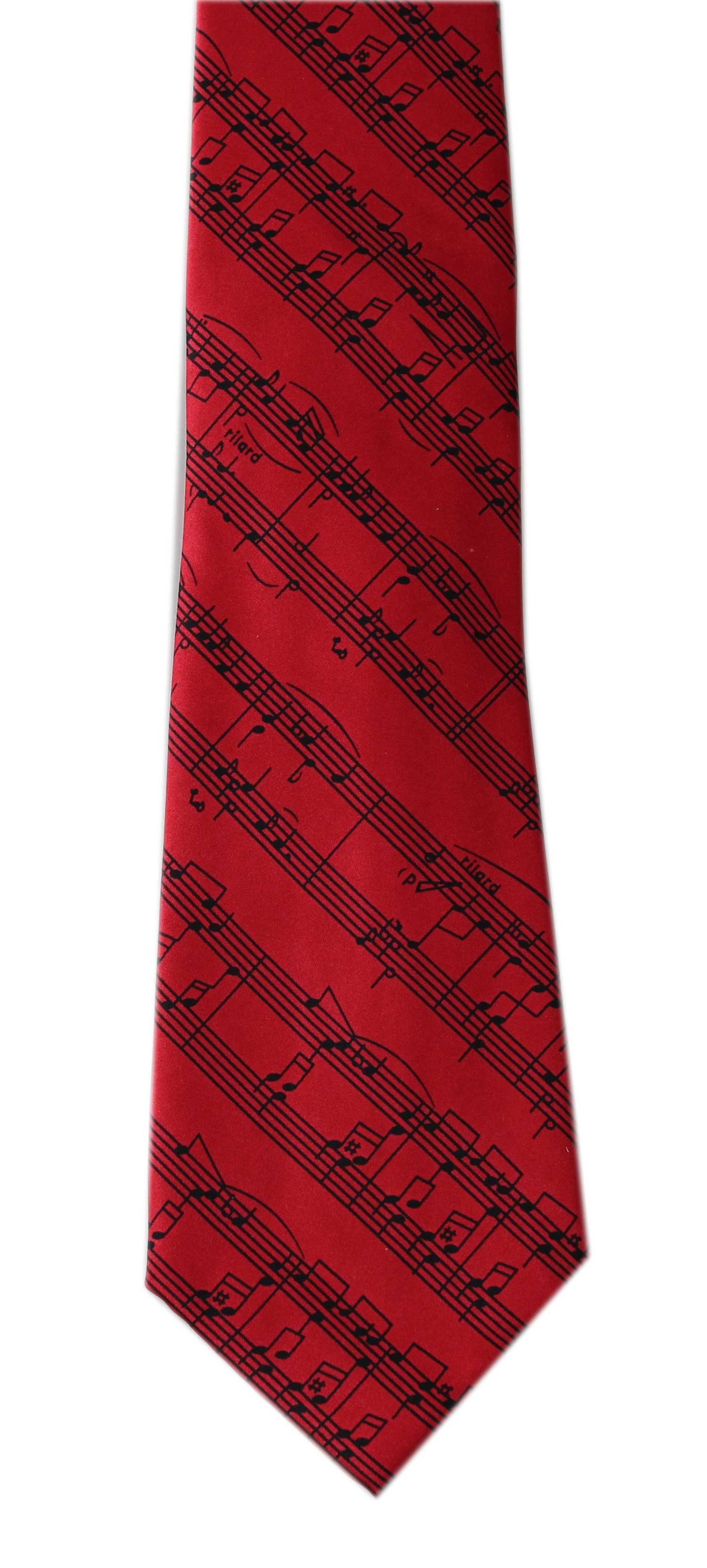 Notenlinien rot/schwarz für Krawatte Musiker mugesh Krawatte