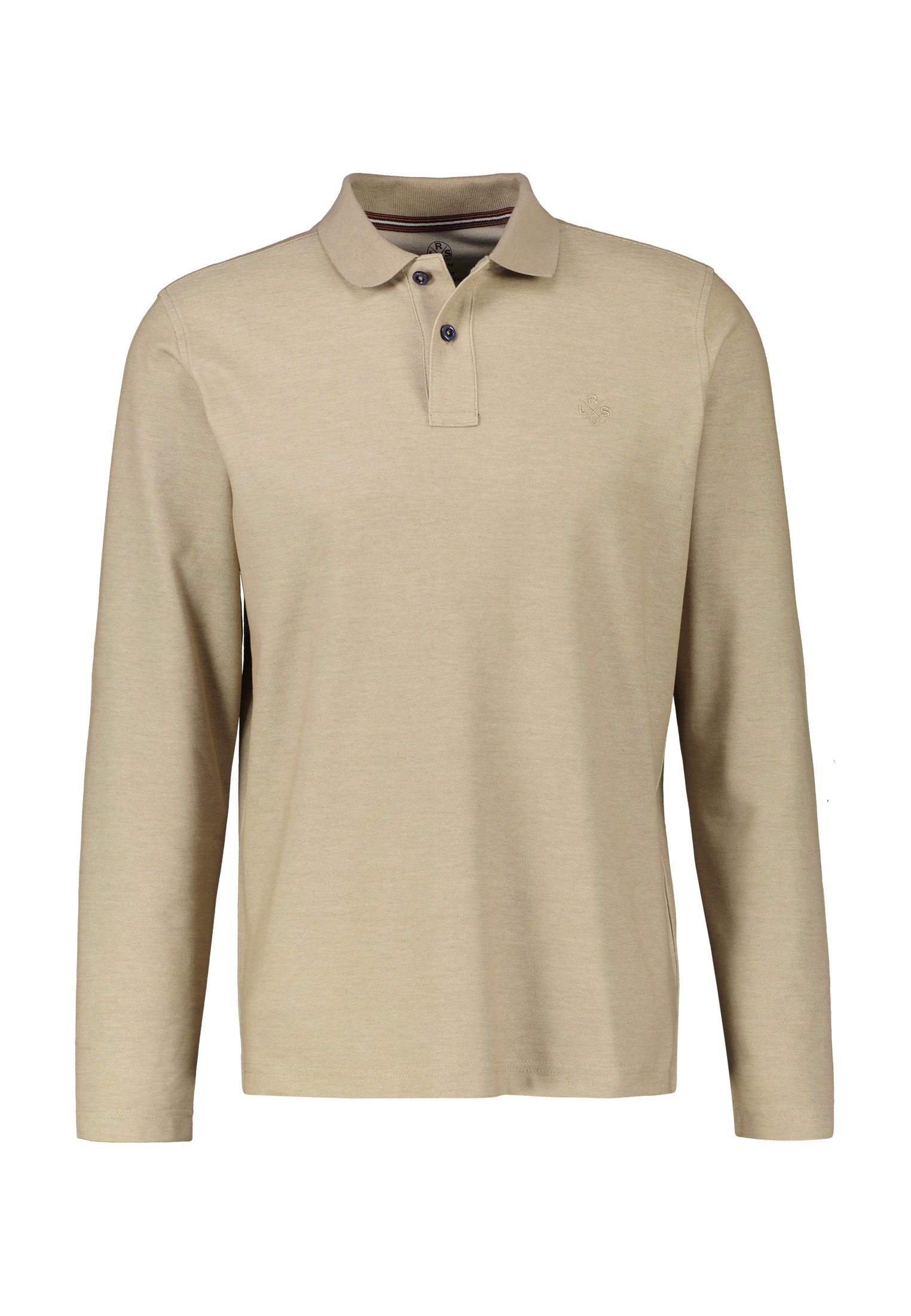 LERROS Sweatshirt LERROS Longsleeve Polo, Piqué LIGHT STONE MELANGE