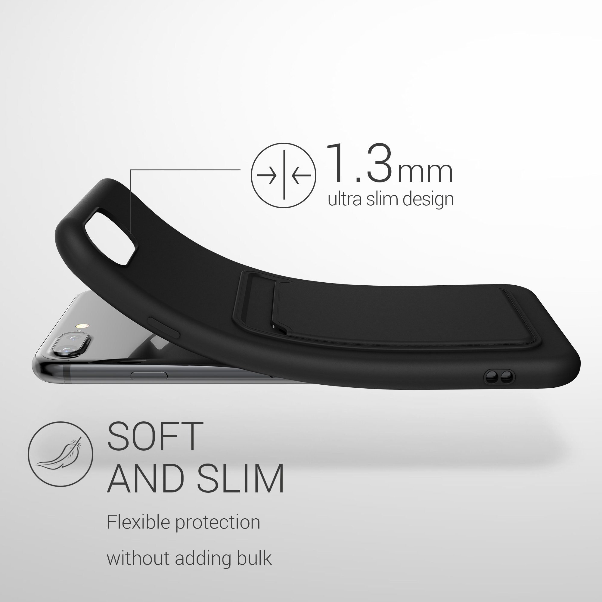 kwmobile Handyhülle Hülle für Apple iPhone 7 Plus / 8 Plus, Handyhülle mit Fach für Karten - Handy Cover Case