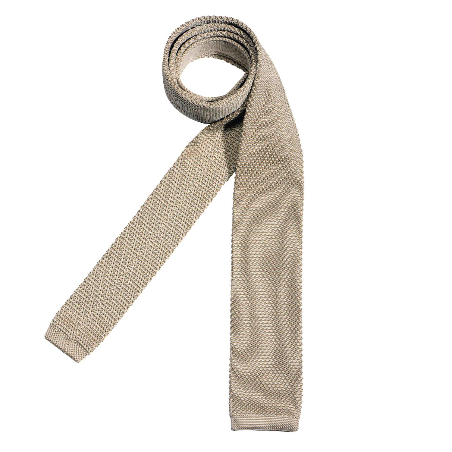 Krawatte DonDon Strickkrawatte, Retro-Look, cm schmale Büro festliche Krawatte oder beige für 1-St) 5 (Packung, Veranstaltungen Wollkrawatte