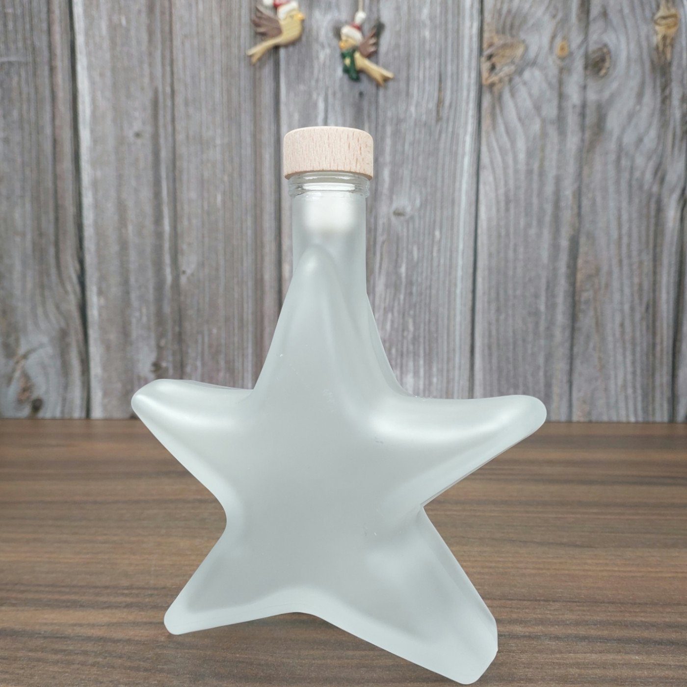 Korkverschluss 200 6er Flasche (HGK) ml Trinkflasche Stern-Design, Korken - Weihnachtsflasche 0,2l, Frozen, gouveo Stern Set mit
