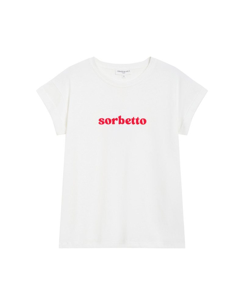 Grace & Mila Kurzarmshirt WYLO - Printshirt - Damen Shirt - weißes T-Shirt