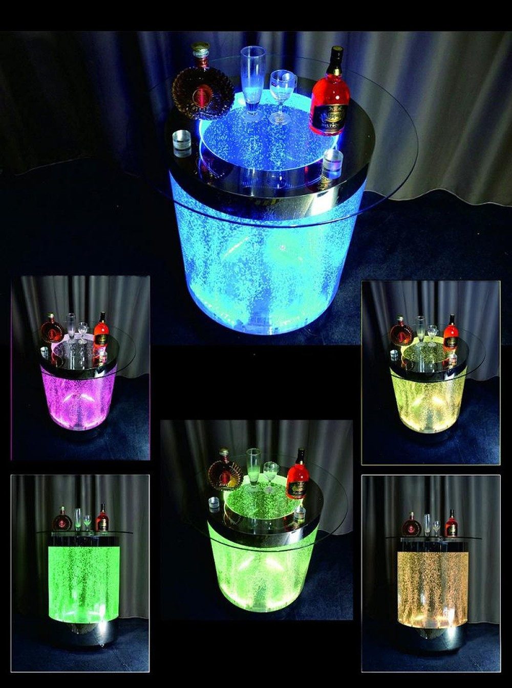 JVmoebel Bartisch Beleuchtete Regalbar mit Wasser- und Wandfunktion für Couchtisch, Made in Europa