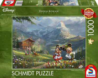 Schmidt Spiele Puzzle »Disney, Mickey & Minnie in den Alpen«, 1000 Puzzleteile, Thomas Kinkade; Made in Europe