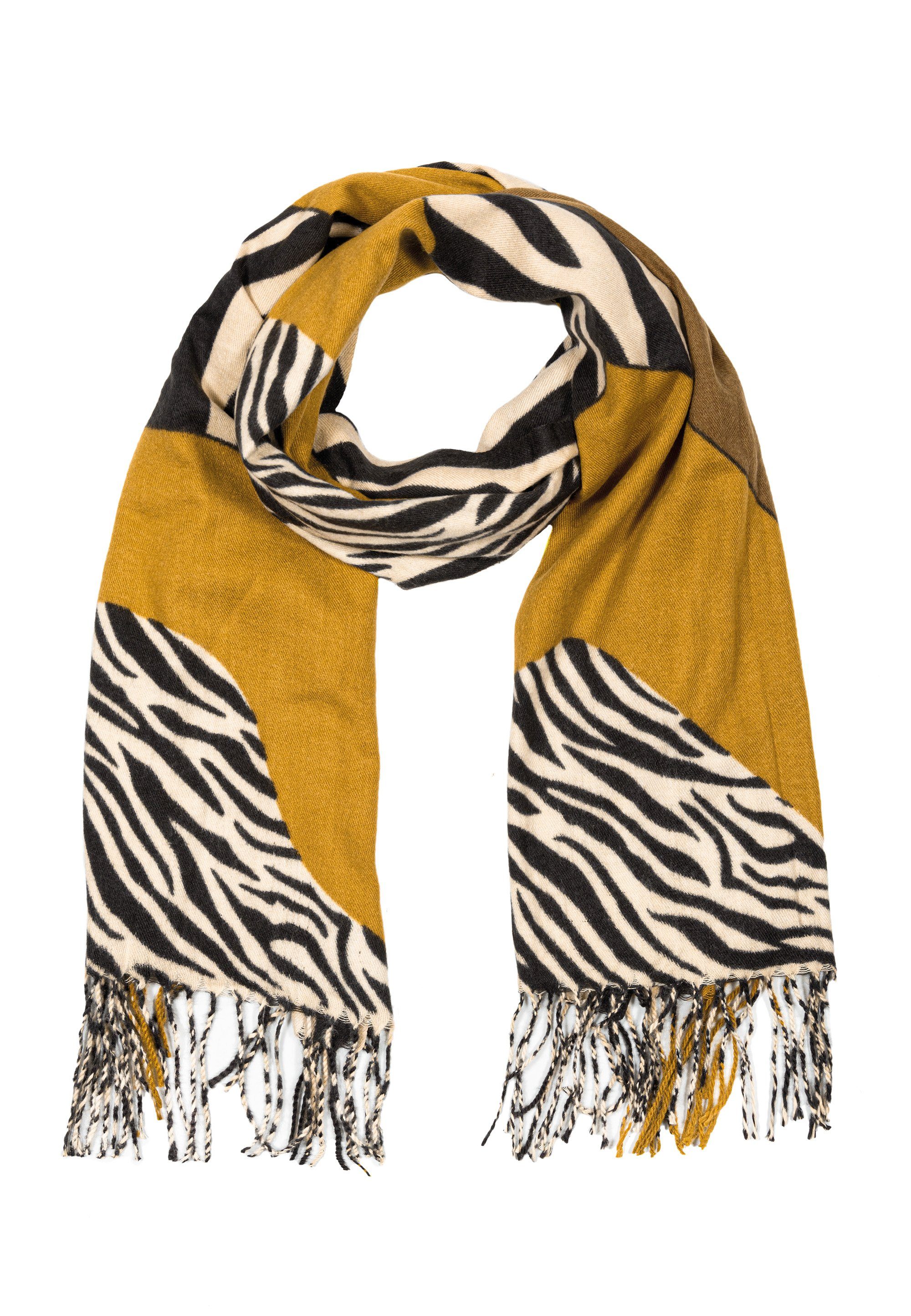 Cassandra Accessoires Schal warmer, weicher Winterschal Africa, besonders flauschig, mit tollem Zebramuster