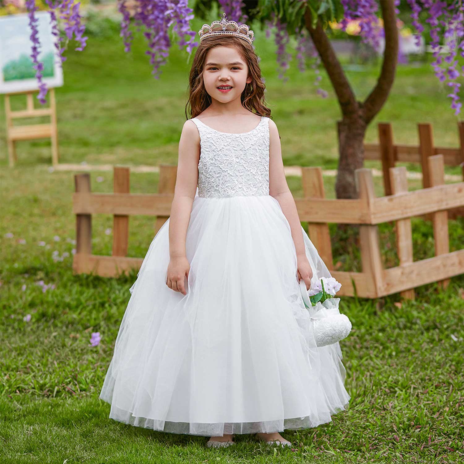 Prinzessin Daisred Partykleid Weiß Kleider Mädchenkleider Kleidung Performance