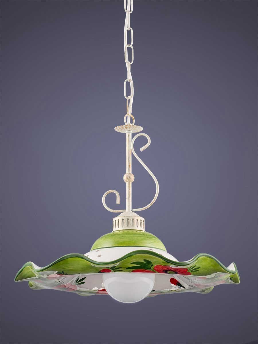 Helios Leuchten Pendelleuchte Küchenlampe handbemalt Esstisch Hängelampe, handgefertigt Keramiklampe, Keramik, Deckenlampe, für Küchentisch