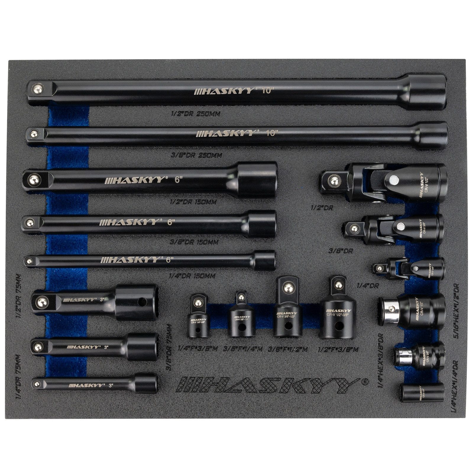 HASKYY Steckschlüssel Steckschlüssel Verlängerung 1/4 3/8 1/2 Zoll Kipp Adapter Kardangelenk