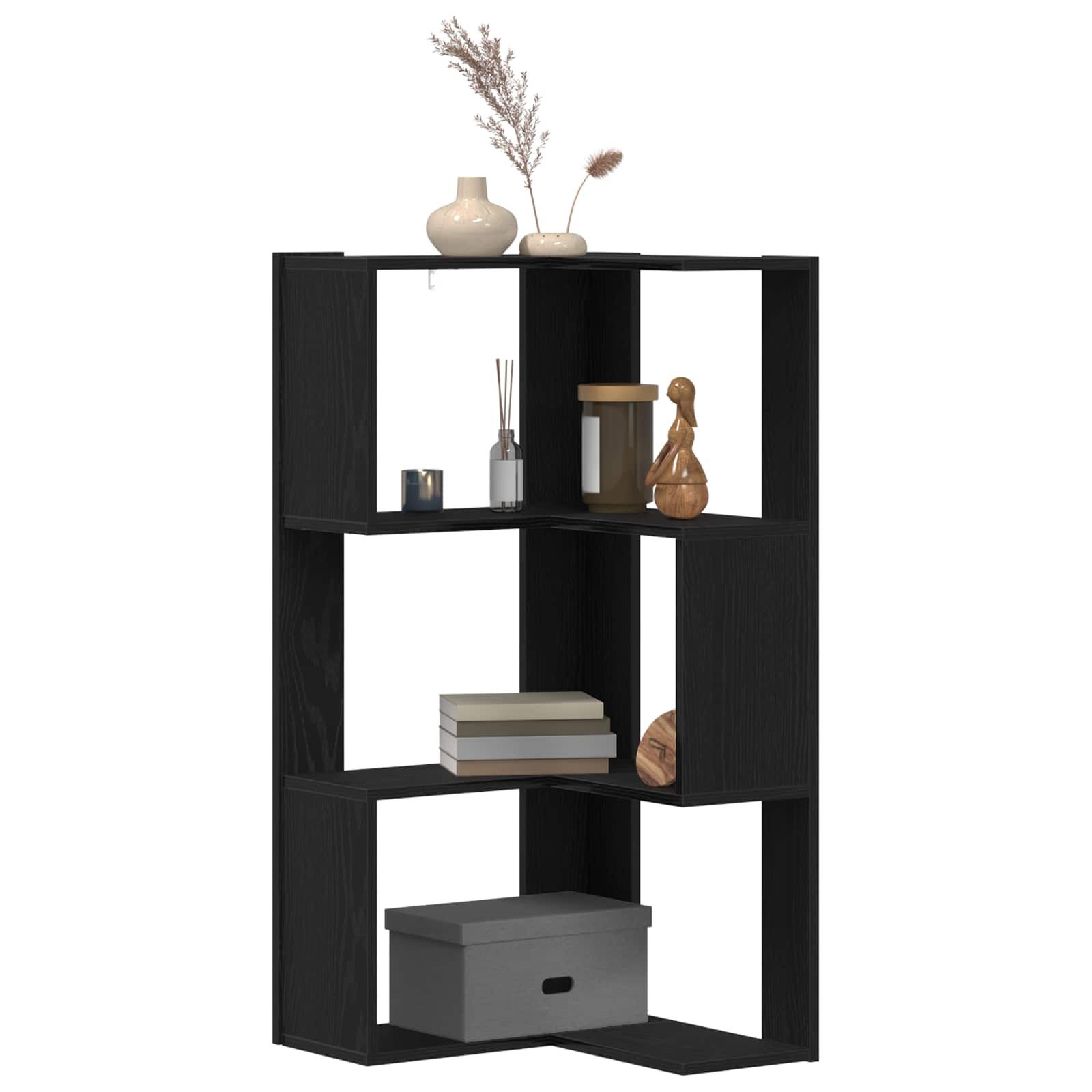 vidaXL Bücherregal Bücherregal 3 Ebenen 50 x 50 x 102 cm Schwarz Eichen-Optik, 1-tlg. – Bild 3 von 5