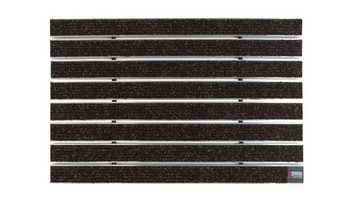 Fußmatte Emco Eingangsmatte DIPLOMAT 22mm, Large Rips Braun, Emco, rechteckig, Höhe: 22 mm, Größe: 590x390 mm, für Innen- und überdachten Außenbereich