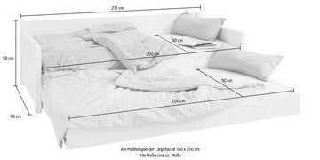 Lüttenhütt Daybett "TIPO " zertifiziertes Massivholz, Gästebett, platzsparend, Option für 2. Schlafgelegenheit