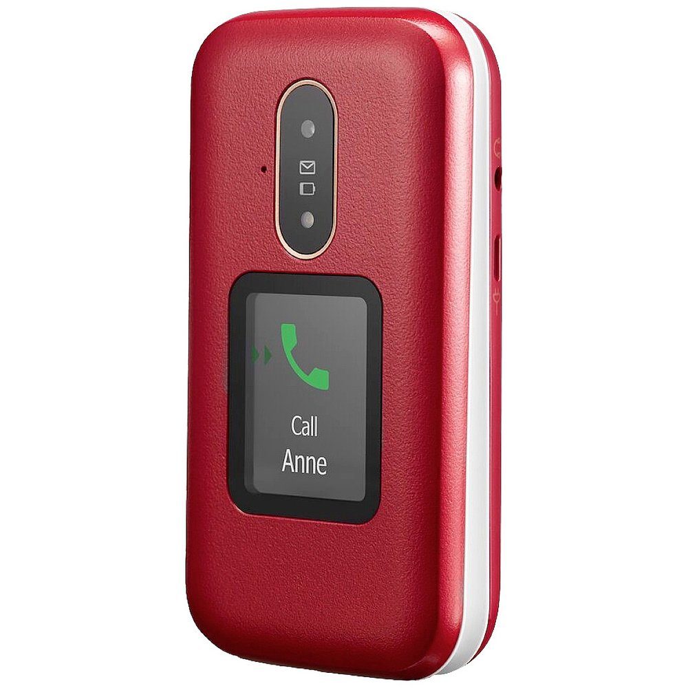 Doro 6880 rot Seniorenhandy (7,11 cm/2.8 Zoll, 128 GB Speicherplatz, 2 MP  Kamera, Notruftaste auf der Rückseite, hörgerätekompatibel)