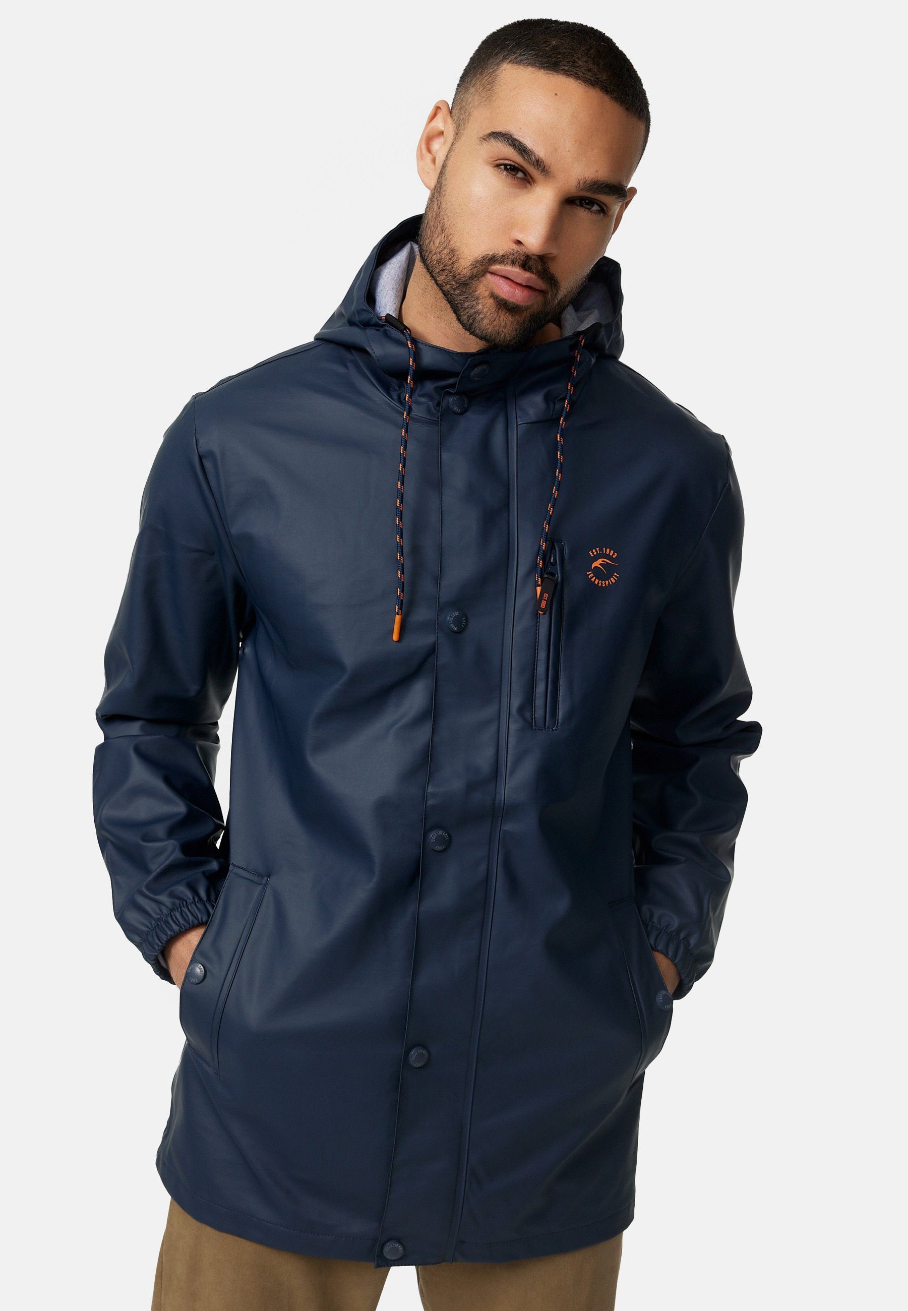 Indicode Regenjacke Herren Malmoe Nässeschutz Herrenjacke halblange, mit Kapuze