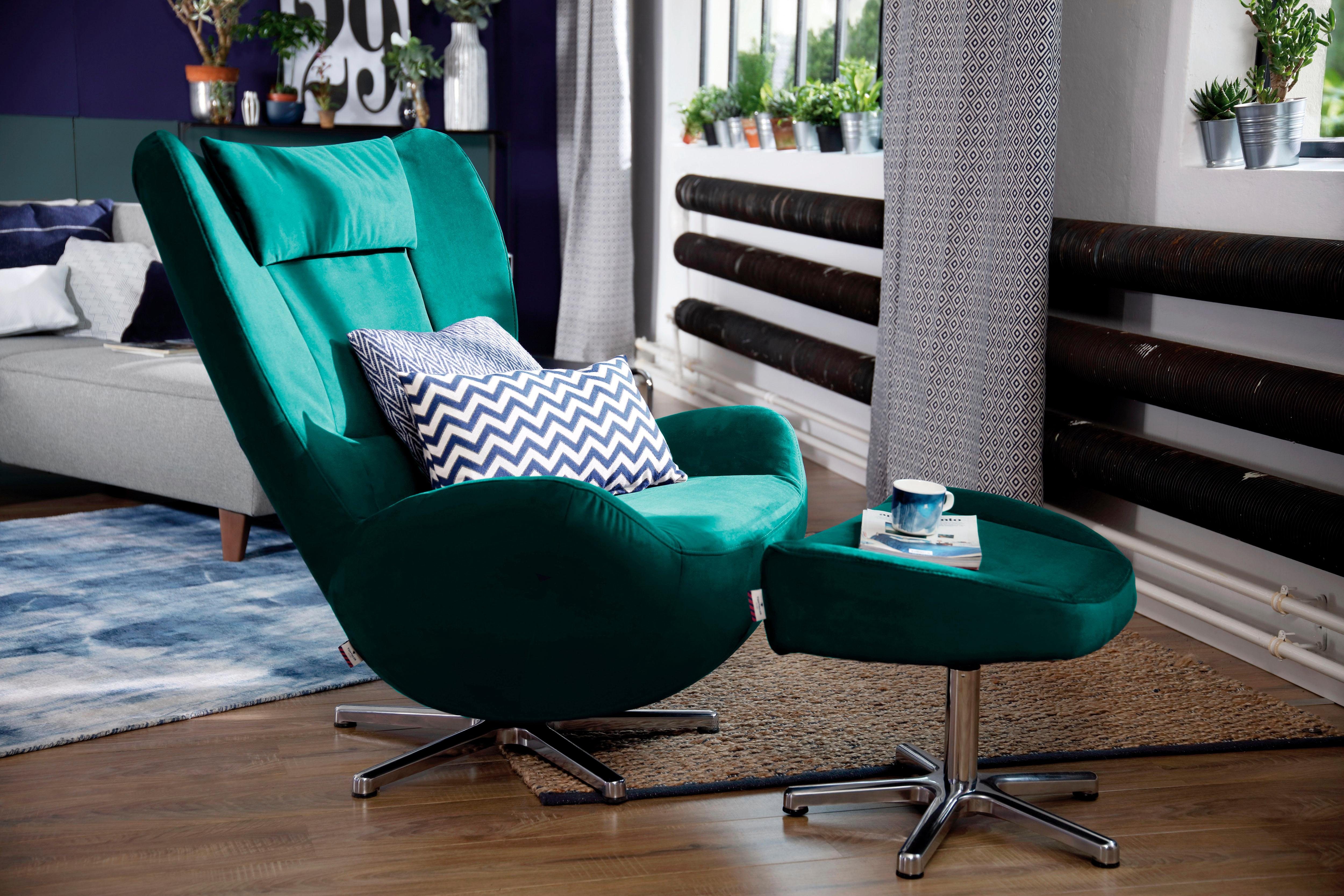 TOM TAILOR HOME Loungesessel TOM PURE, mit Metall-Drehfuß in Chrom