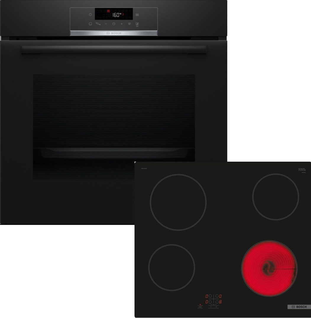 BOSCH Backofen-Set 4 HBA571BB3, mit nachrüstbar, AutoPilot, Halogen-Innenbeleuchtung