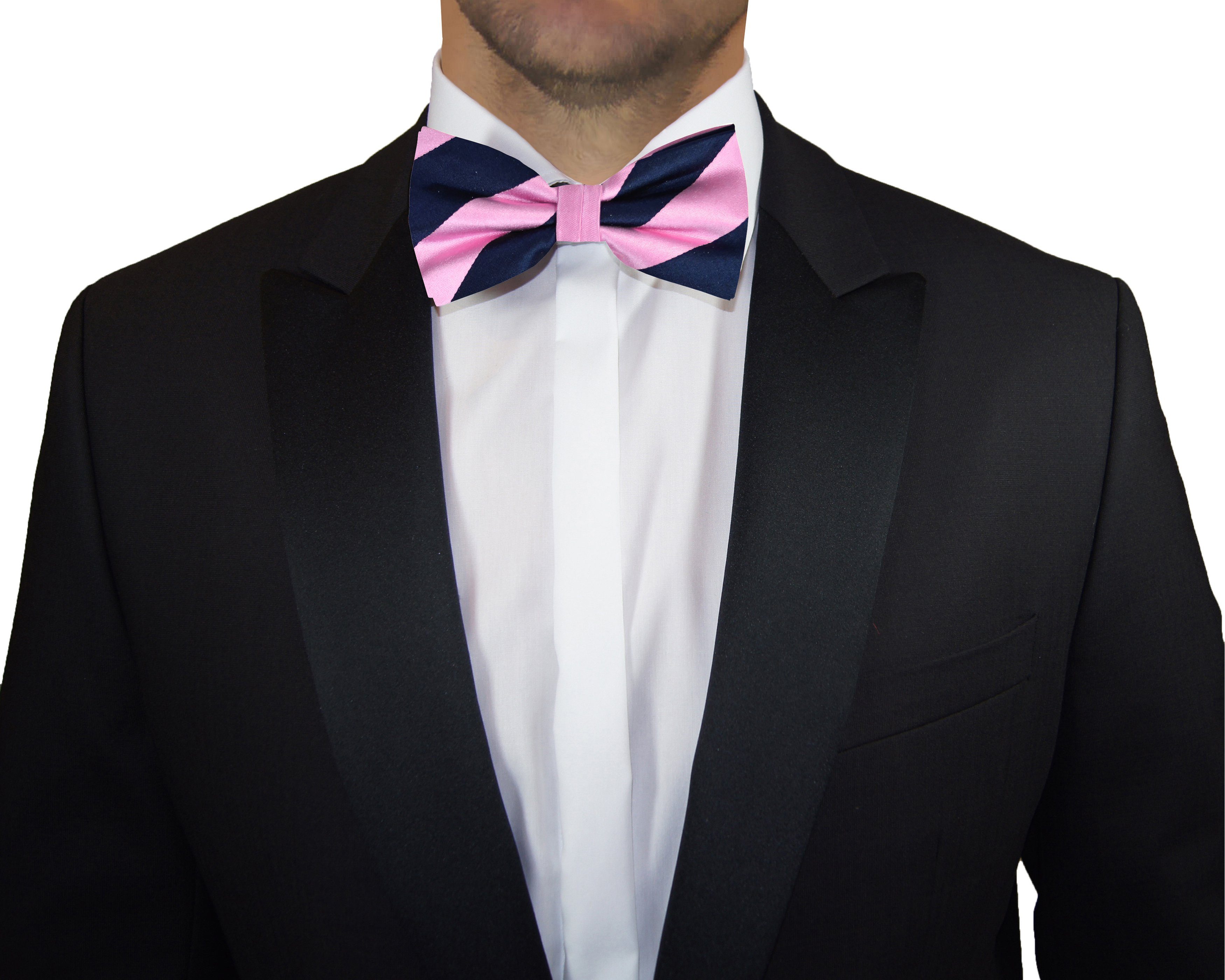 Paul Malone Fliege Herren Schleife modern elegant Fliege-453 (mit Karton), pink dunkelblau