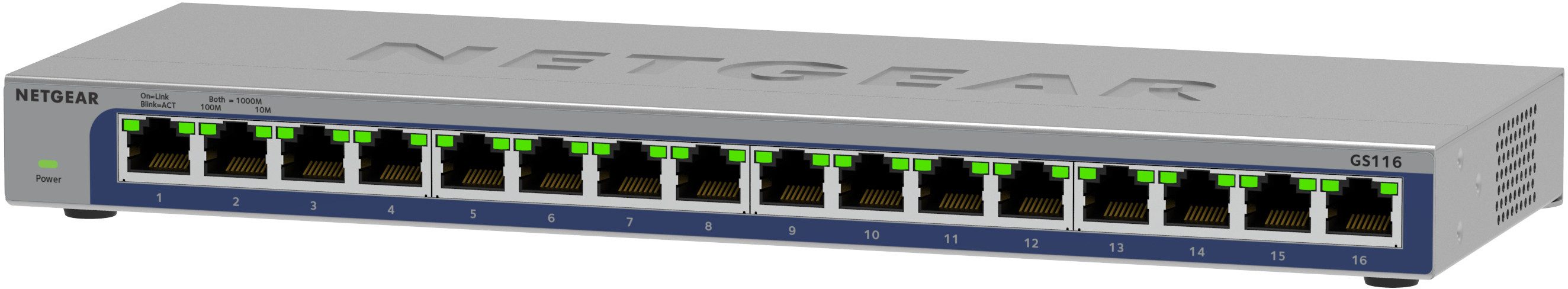 NETGEAR GS316v3 16-Port Gigabit Ethernet Netzwerk-Switch Netzwerk-Switch (16 Gigabit-Ethernet-Anschlüsse)