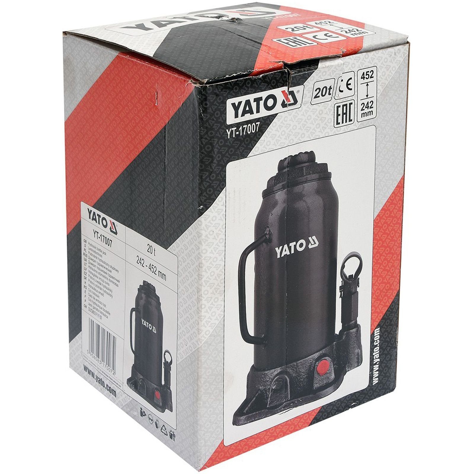 Yato Wagenheber Stempelwagenheber 20 Tonnen 242-452 mm YT-17007
