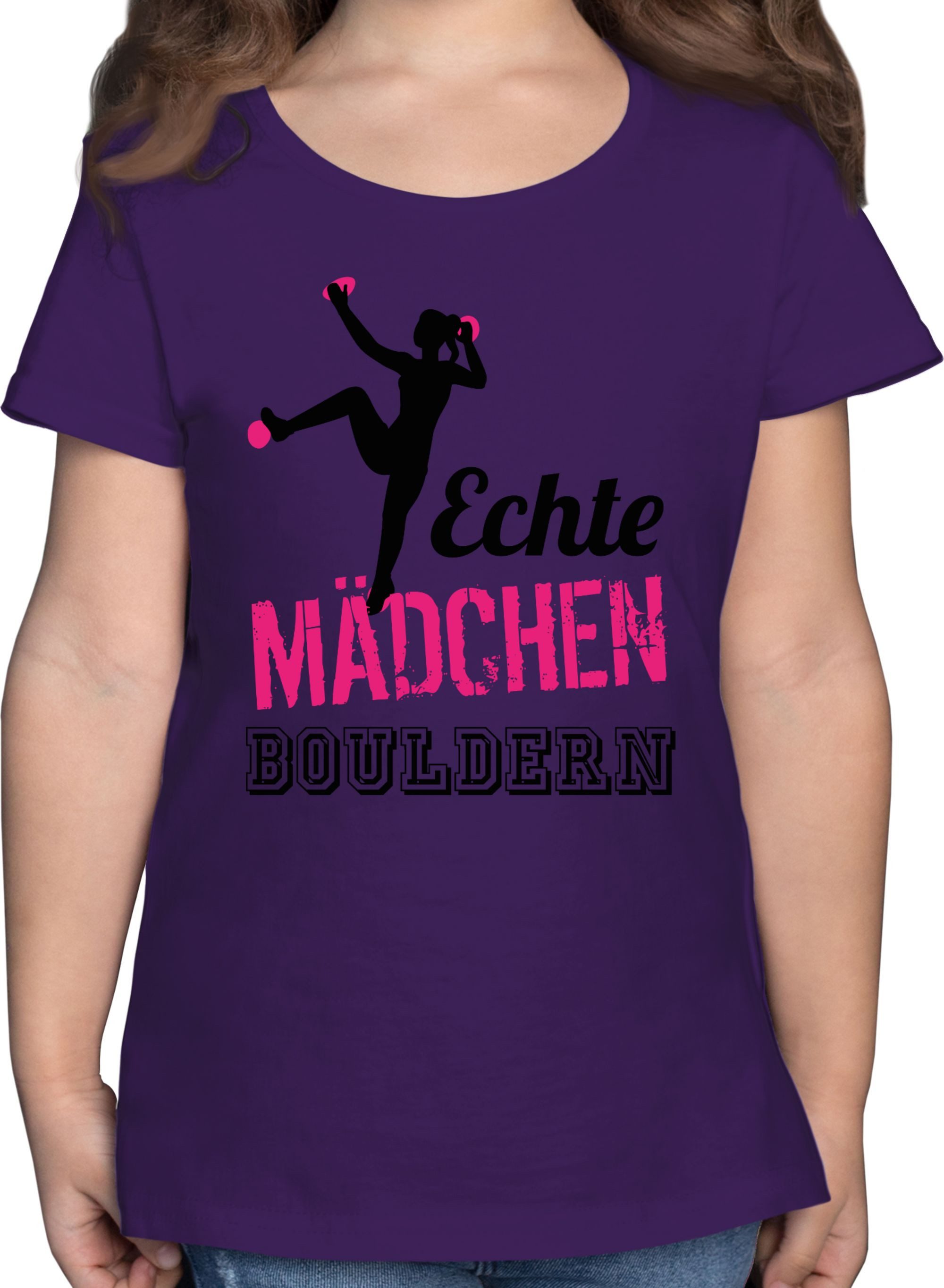 Shirtracer T-Shirt Echte Mädchen bouldern fuchsia/schwarz Kinder Sport Kleidung