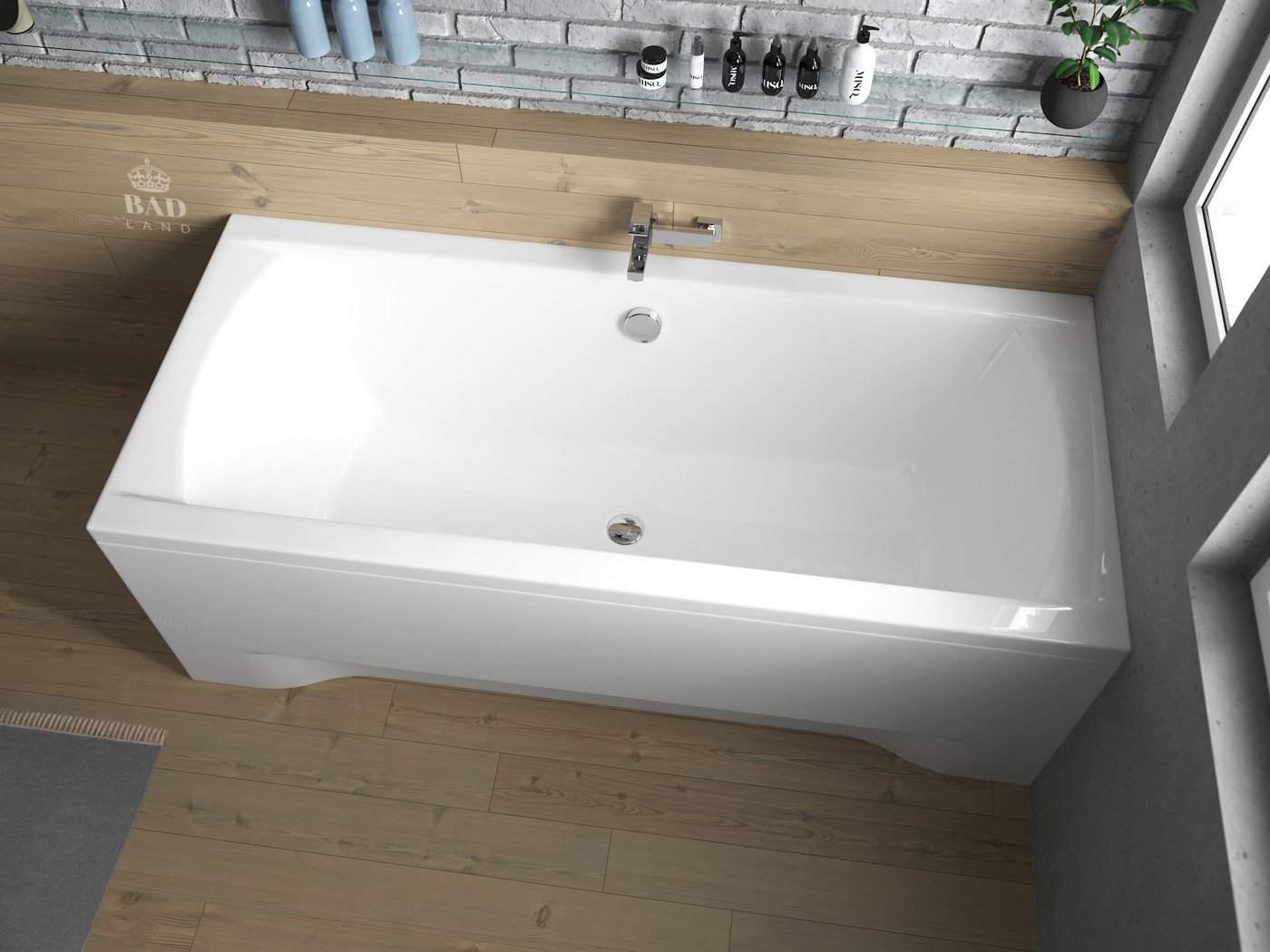 Thumbnail - KOLMAN Badewanne Rechteck Ines 160x75, Ablaufgarnitur & Füße GRATIS