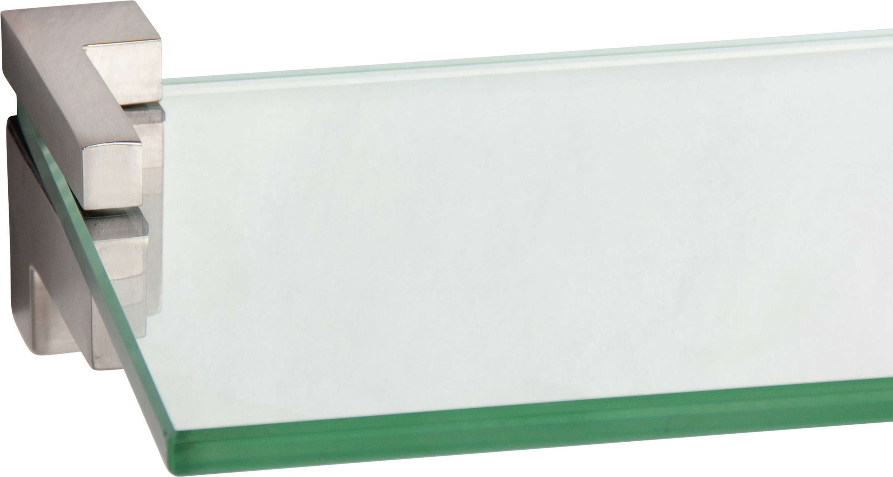 ib style Wandregal Glasregal 8mm - cm eckig + 15 PIAZZA, Wandregal klar Glasboden ESG-Sicherheitsglas x aus 40 Clip